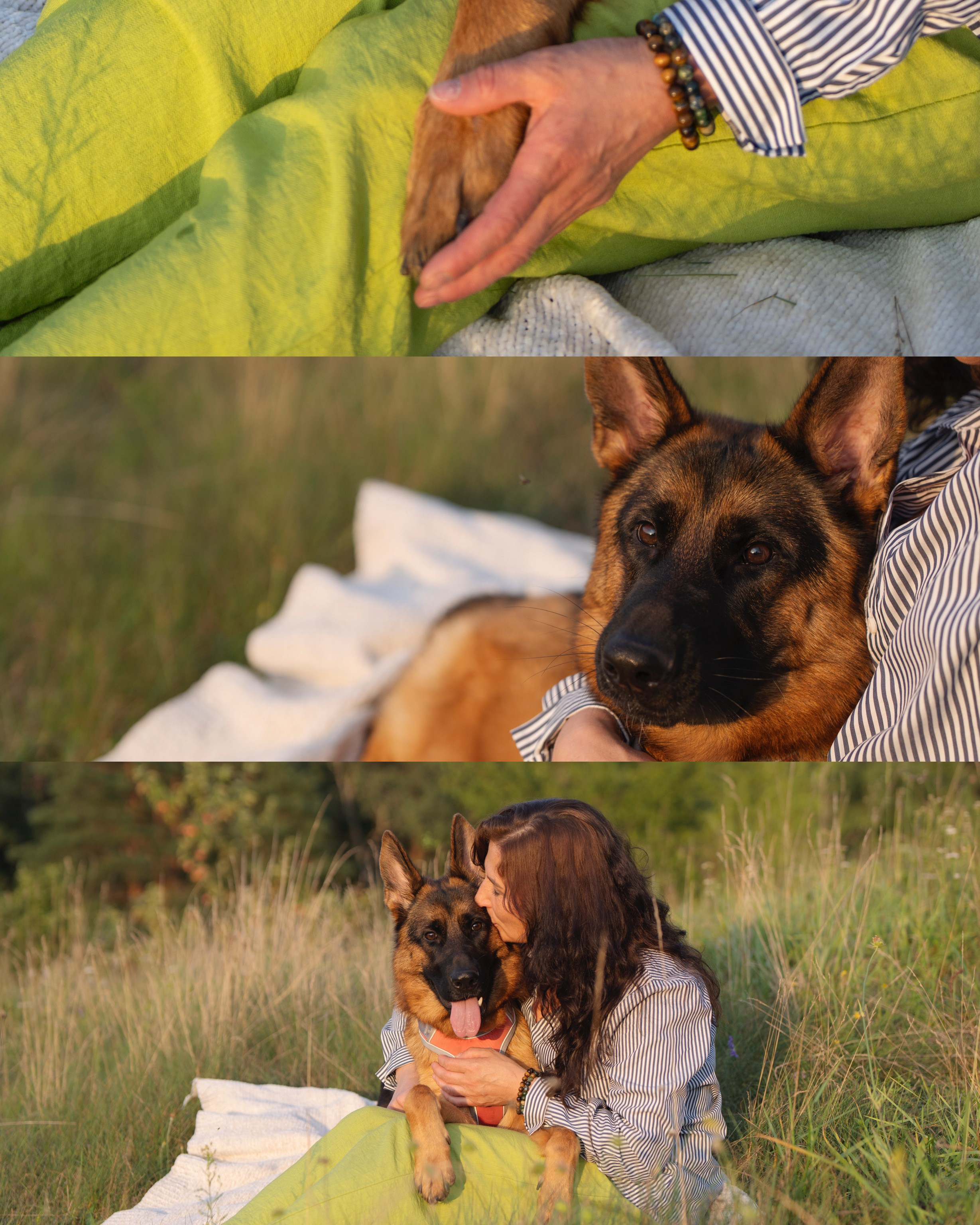 Edita ir Akela obelų ir laukų apsupty. Vita Klimaševska ○ Fluffy Soulmate Photography