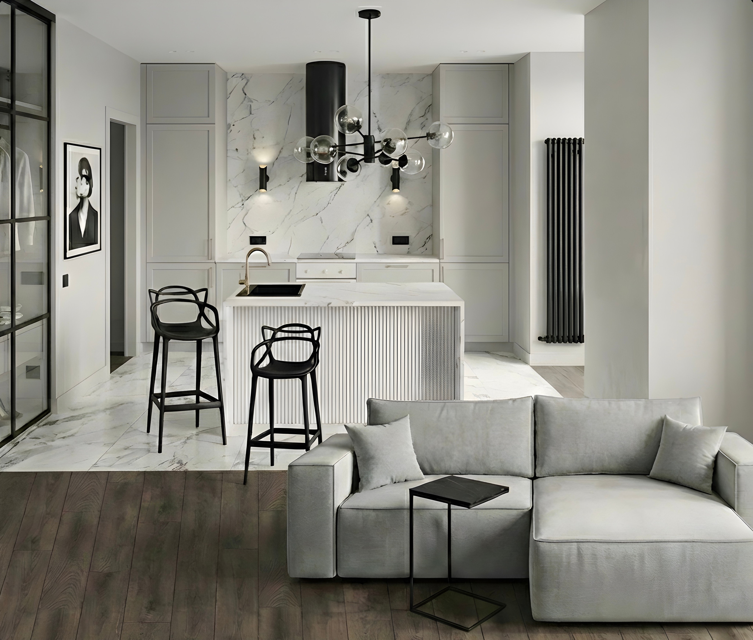 Elegance. Apartment for a young woman. Valeria Riazantseva. Interior Designerin und Dekorateurin