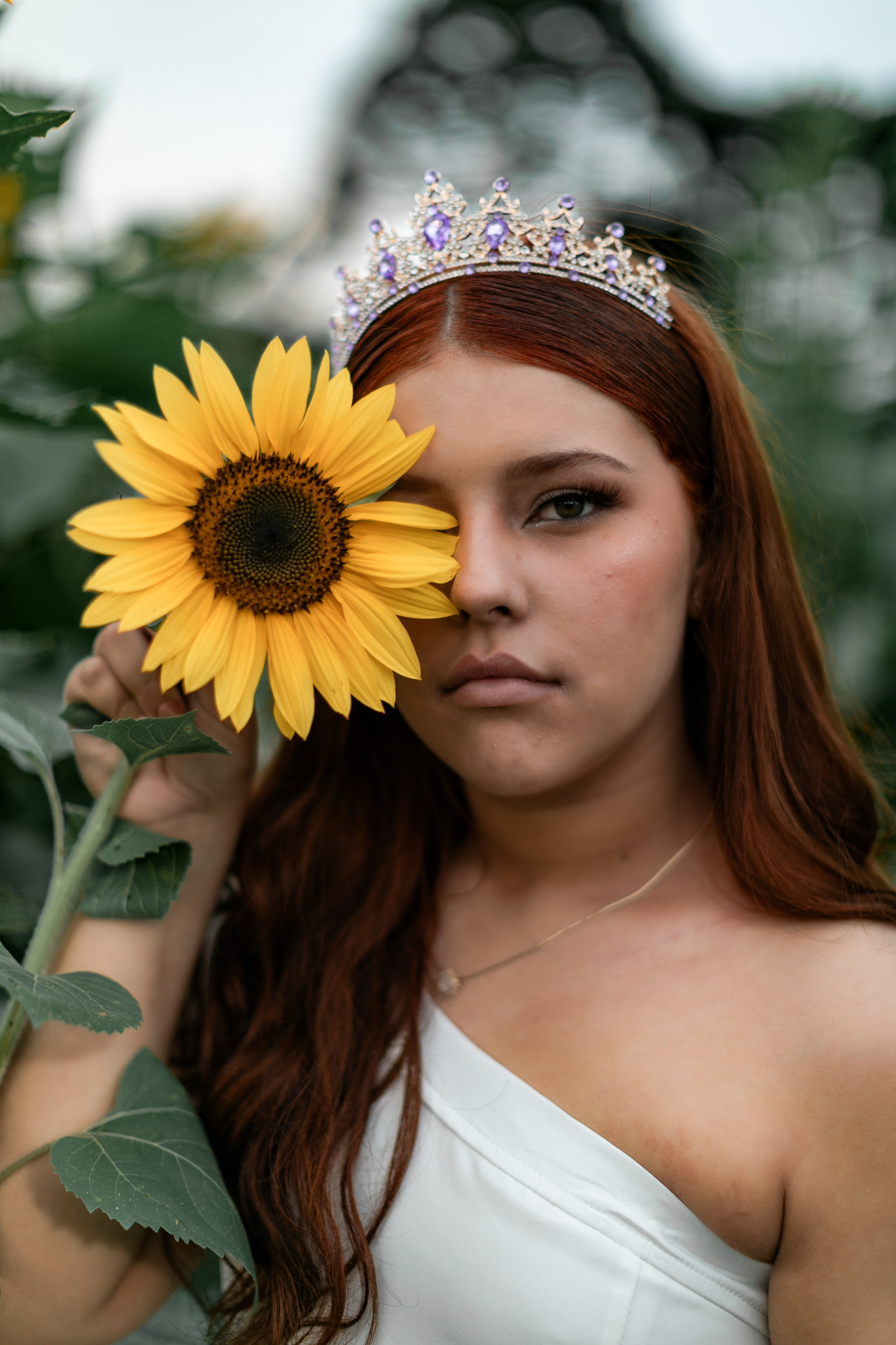 ensaio de 15 anos fotografado pelo fotógrafo Luiz Zanon no meio de girassóis 