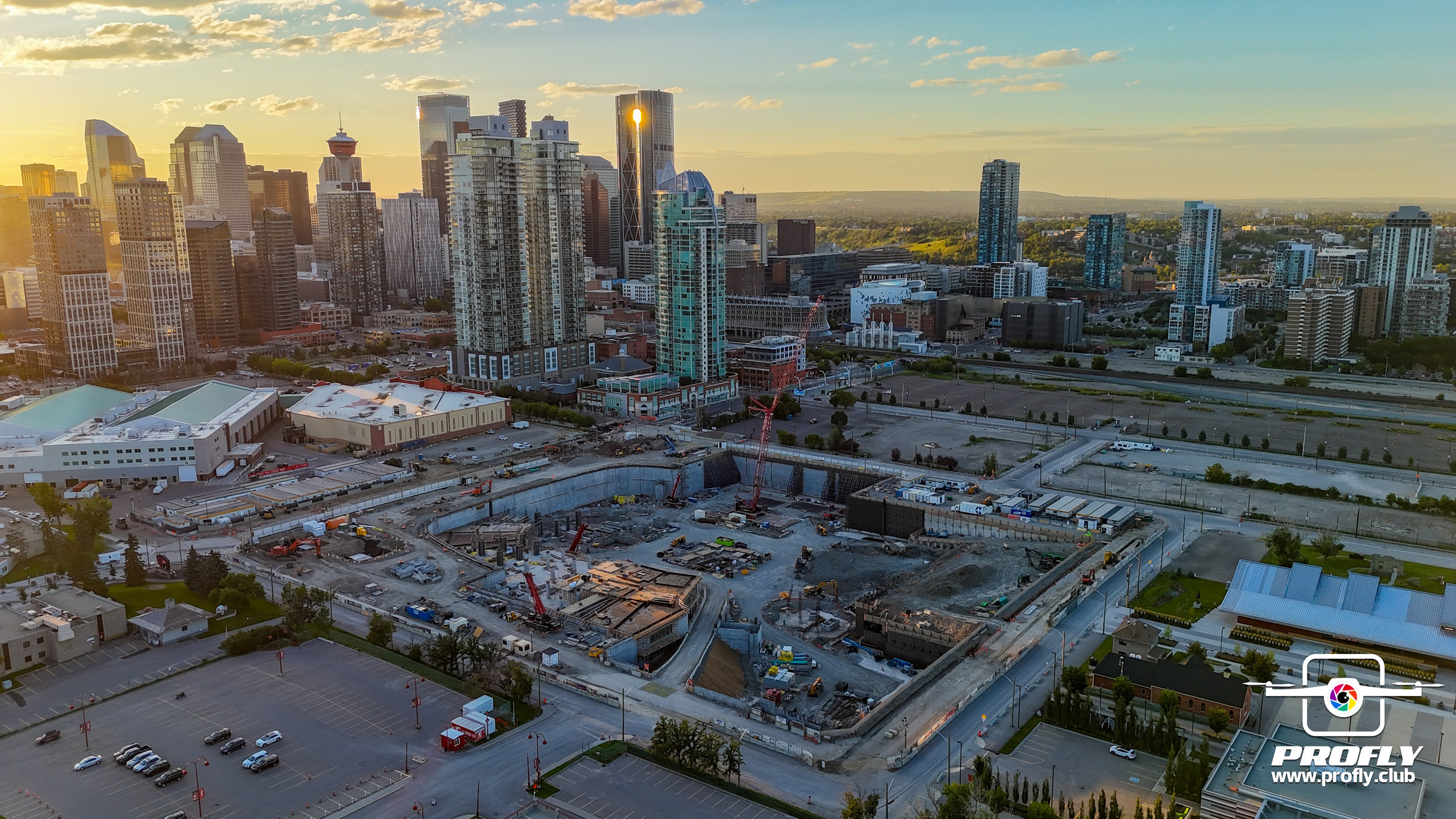 Construction Progress. ProFly.club — Professional aerial filming in Calgary