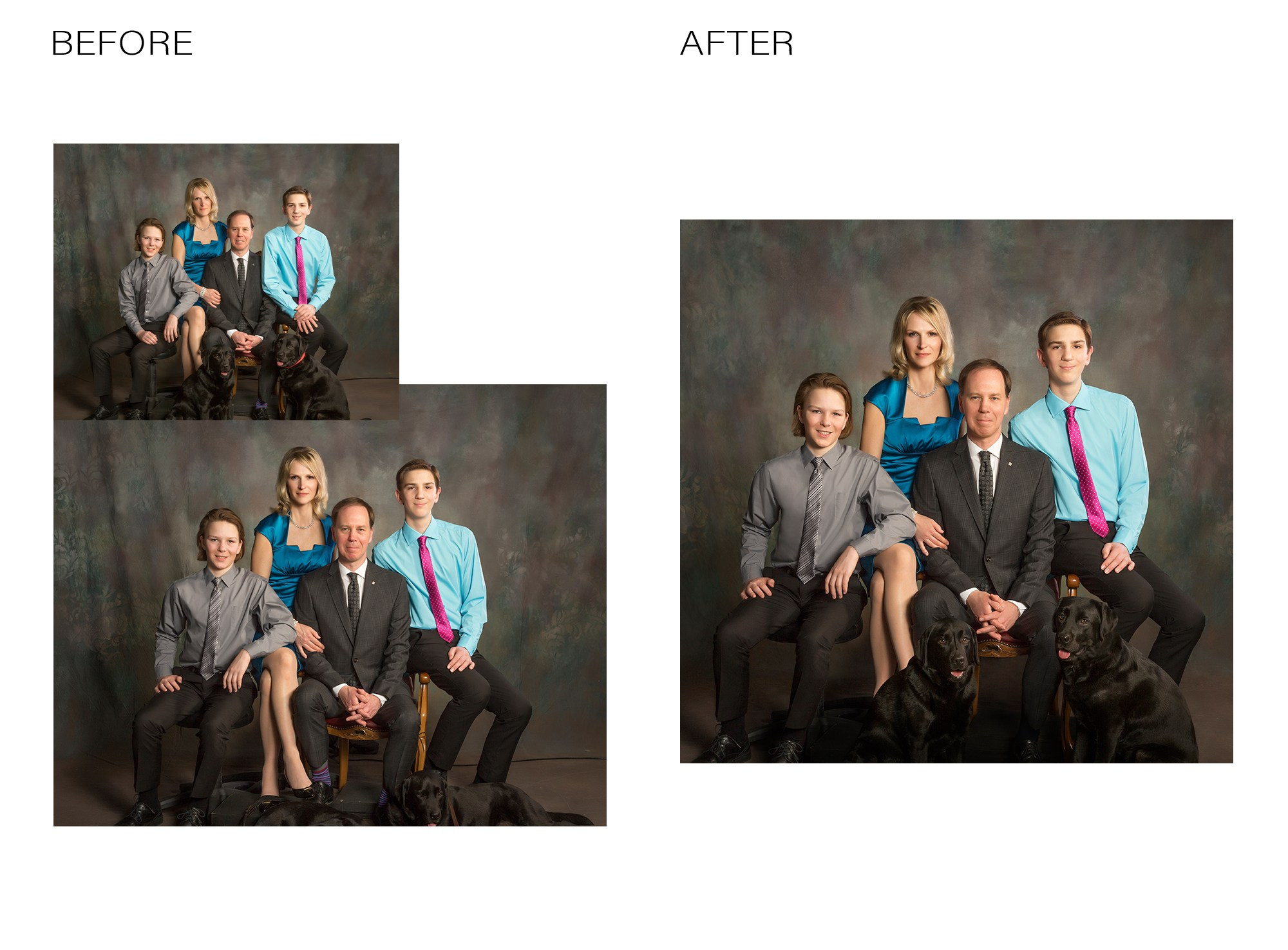 Family portrait professionally retouched by worldwide retoucher, natural skin tones and vibrant color. sCandid family moments edited by professional photo retoucher, worldwide services. Enhanced family photo with natural light and color correction by expert retoucher. Group family portrait retouched for clarity, color, and emotion, professional worldwide editing