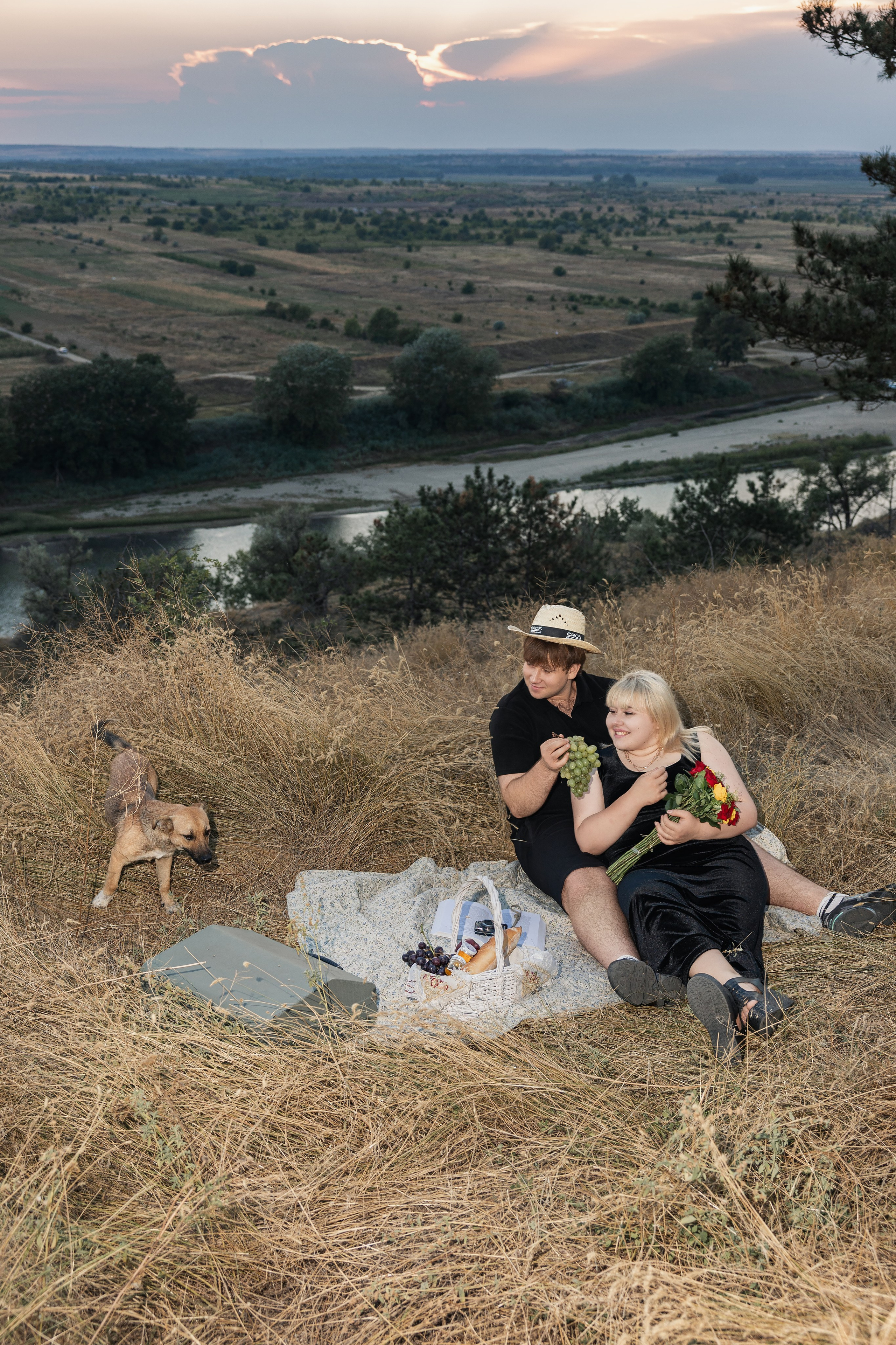 Piknik z harmoniko / Пикник с аккордеоном. Fotograf Zoja | Fotografiranje krsta, poroke in družine v Sloveniji