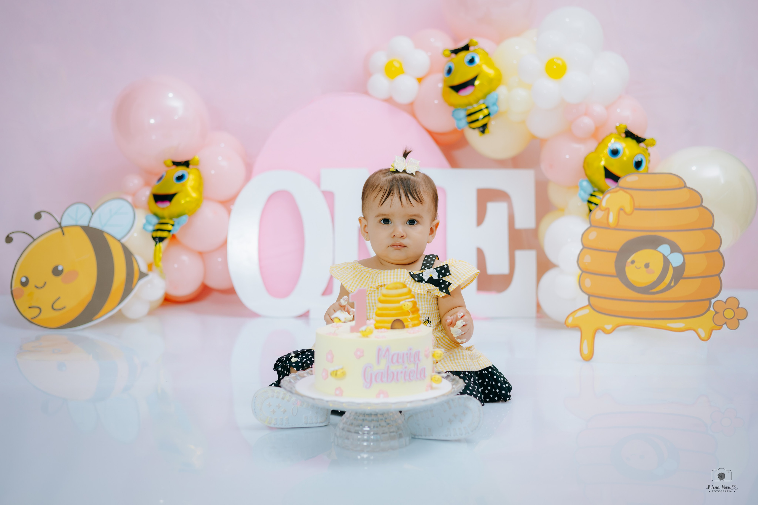 PRIMER AÑO ABEJITA. Milena Maro Fotografía: estudio profesional en Acacías, Meta. Retrato familiar, infantil, maternas, eventos y empresas