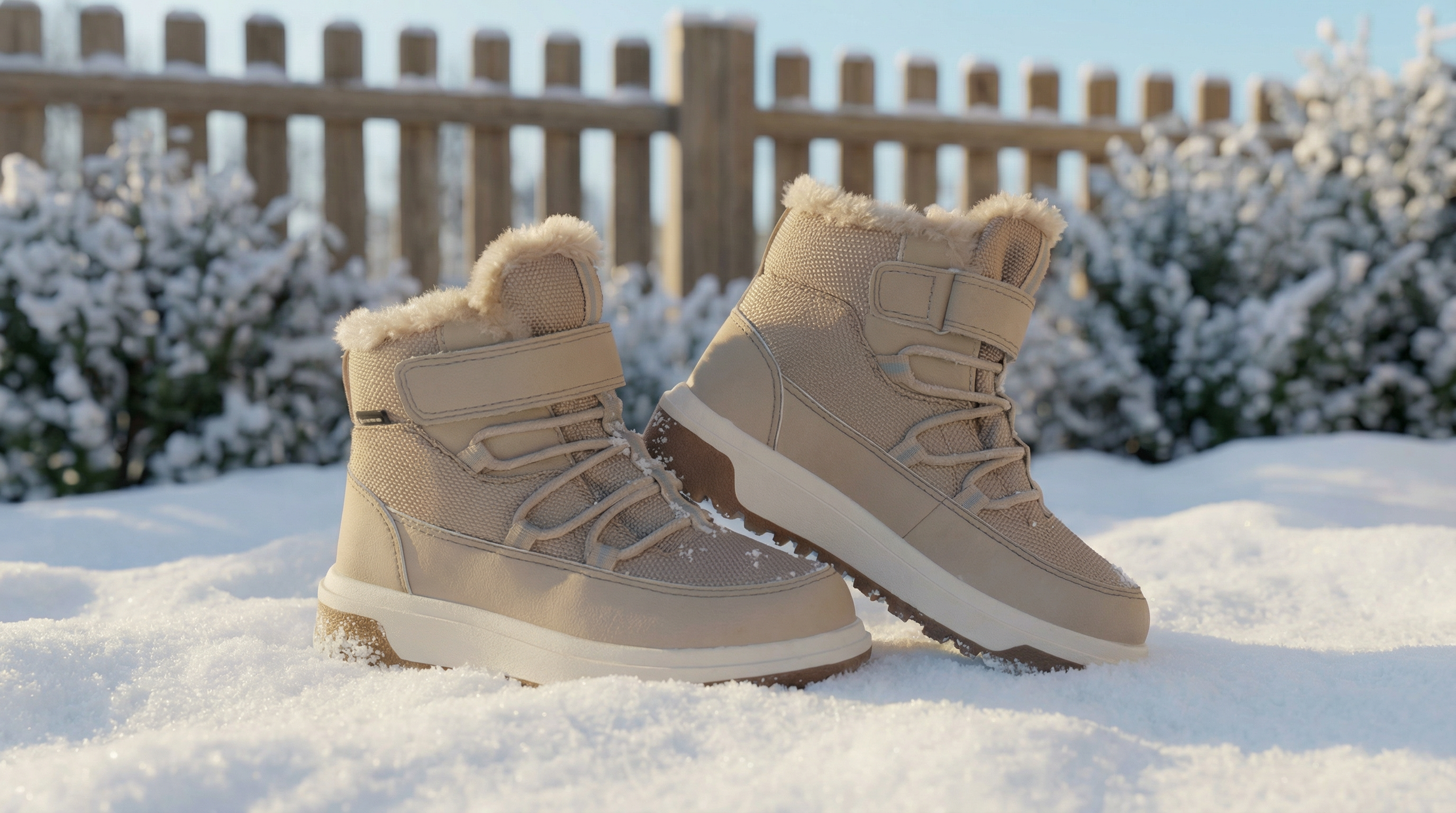 AI Product Visualization of Kids Boots | Real Photography + AI Winter Scene | VV Studio. VV Studio — Product Photography & AI Visuals