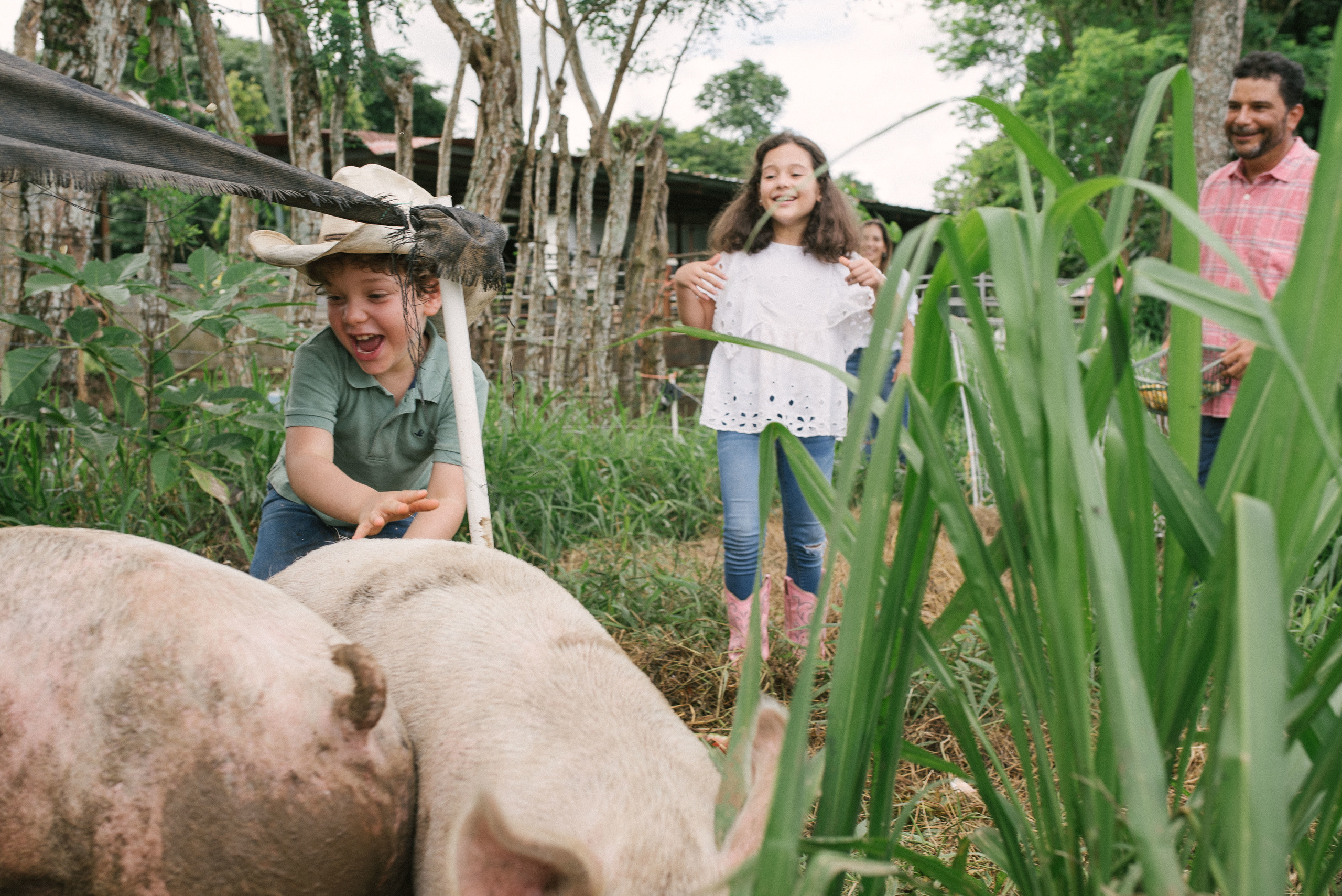 Hermosa familia en el campo. Fotógrafo familiar, retratos. Panamá, Chiriqui. Ruslán Rusakóv