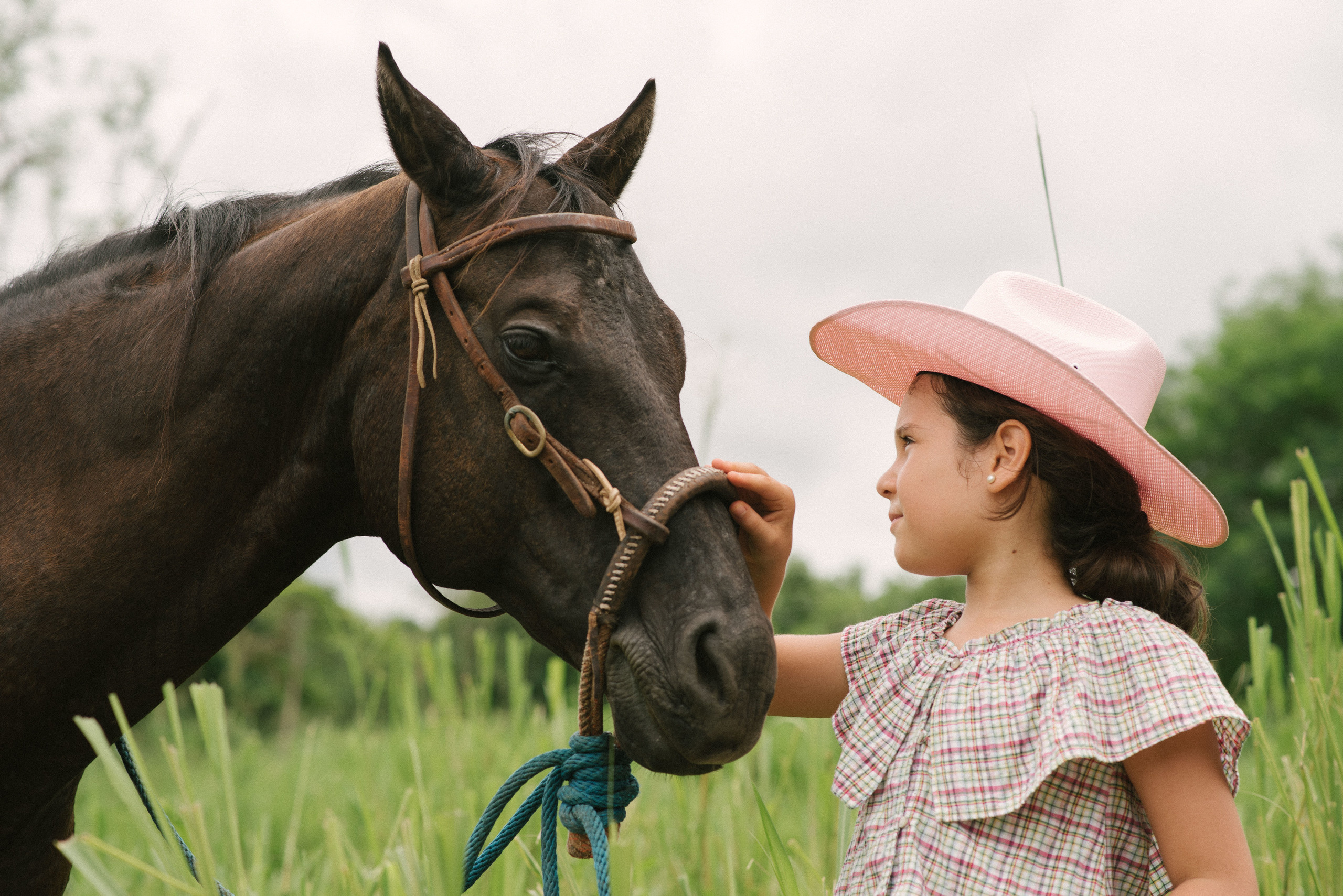 Hermosa familia en el campo. Fotógrafo familiar, retratos. Panamá, Chiriqui. Ruslán Rusakóv