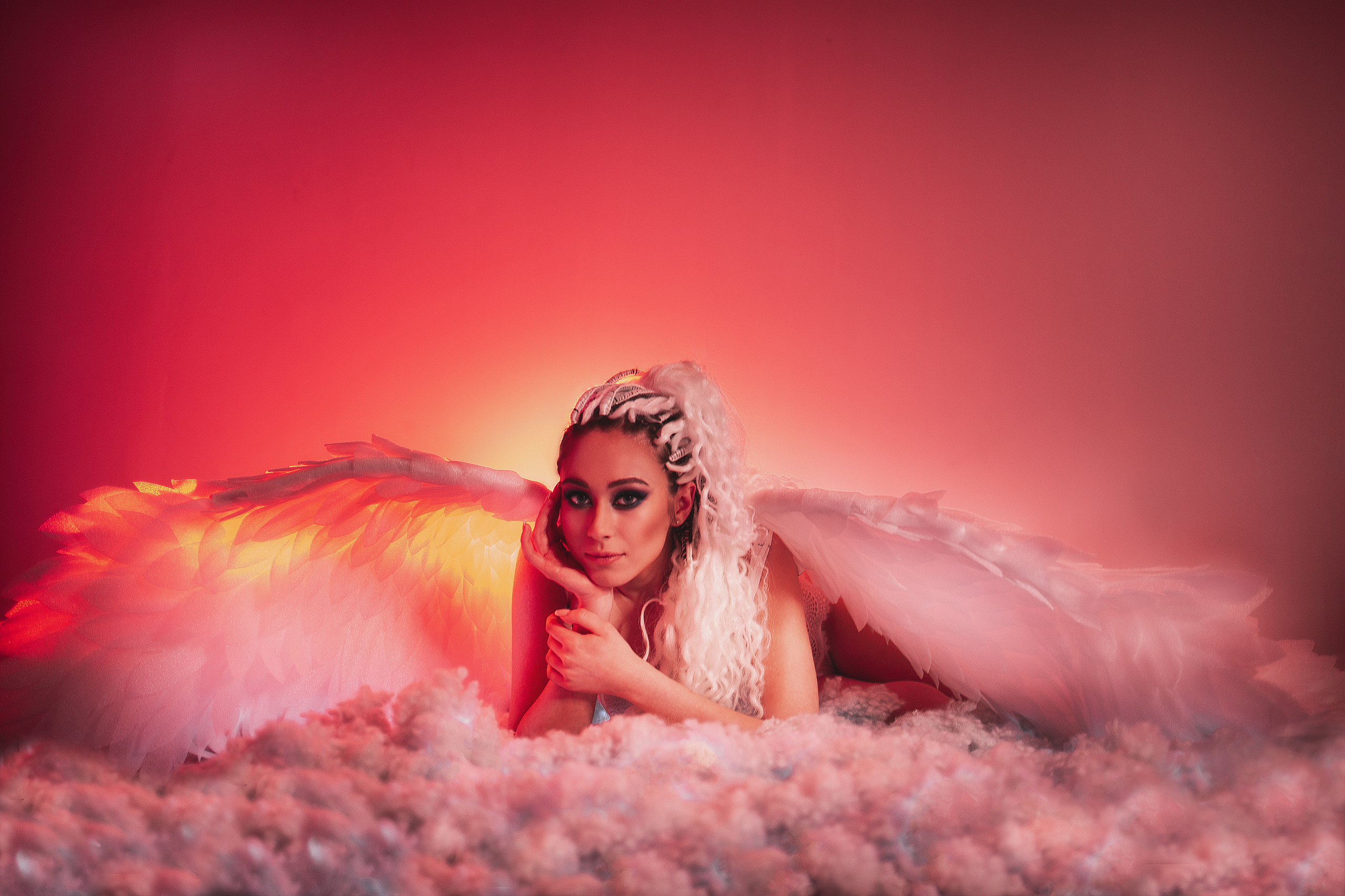 Portrait photo shoot with angel wings, Dimitri Ilkov, photographer Edmonton