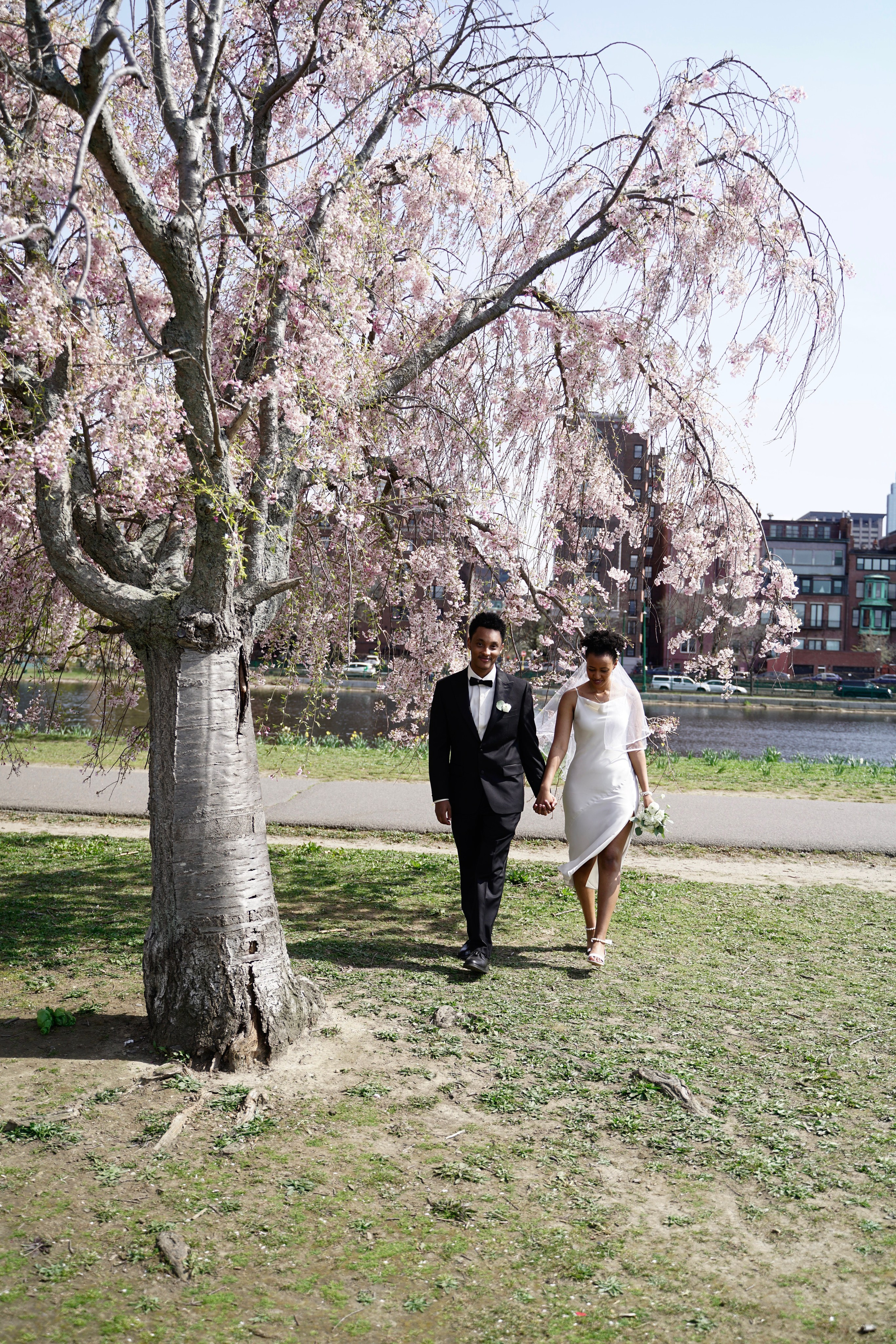 Sosina and Aaron at Charles river Esplanade. Stefanovich Photography | Boston, MA
