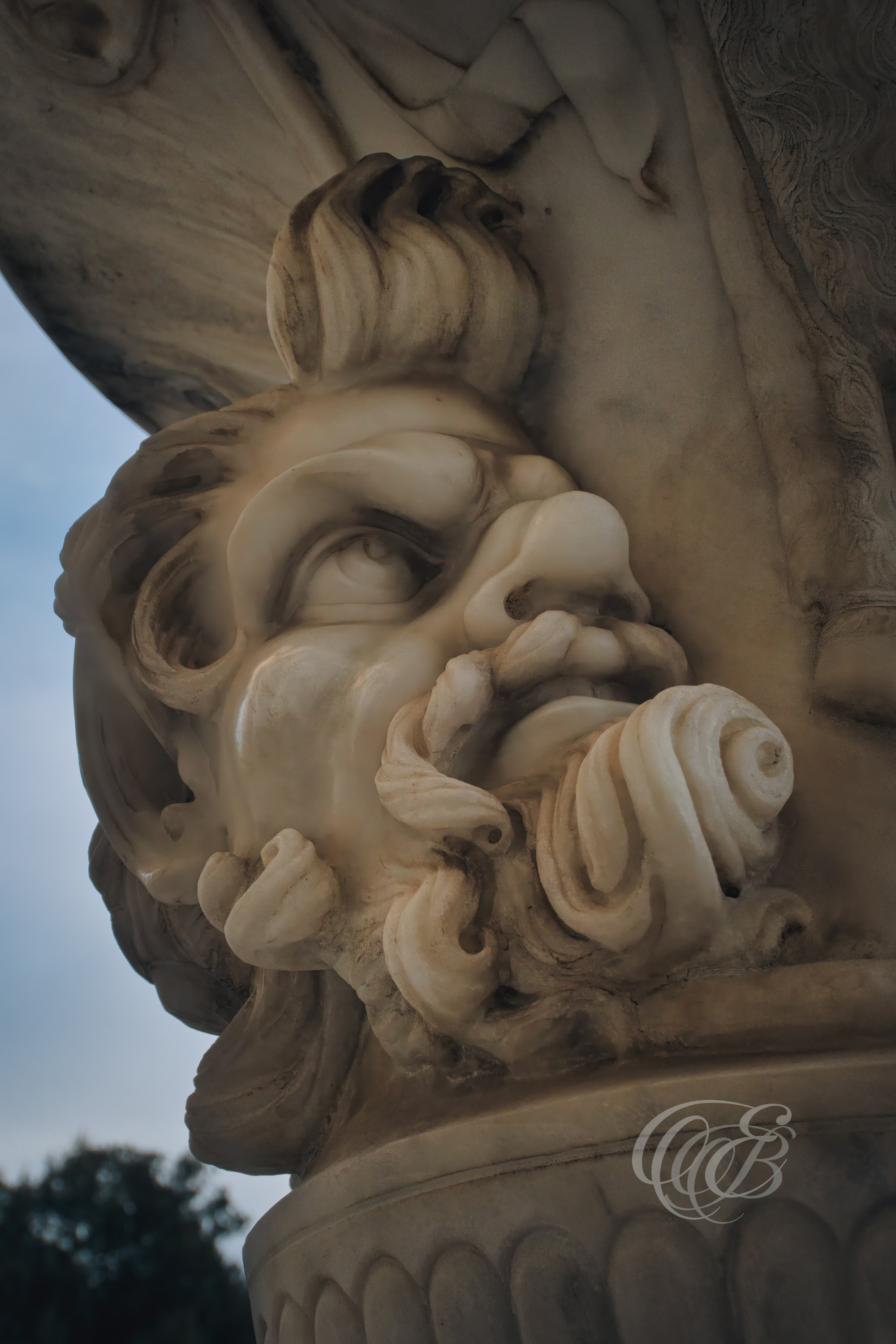 Rome Italy - Roman marble vase in Villa Borghese - Eduardo Bartoli Fine Art Photography - Marble vase on the main staircase of Villa Borghese in Rome, Italy – fine art photography by Eduardo Bartoli.
