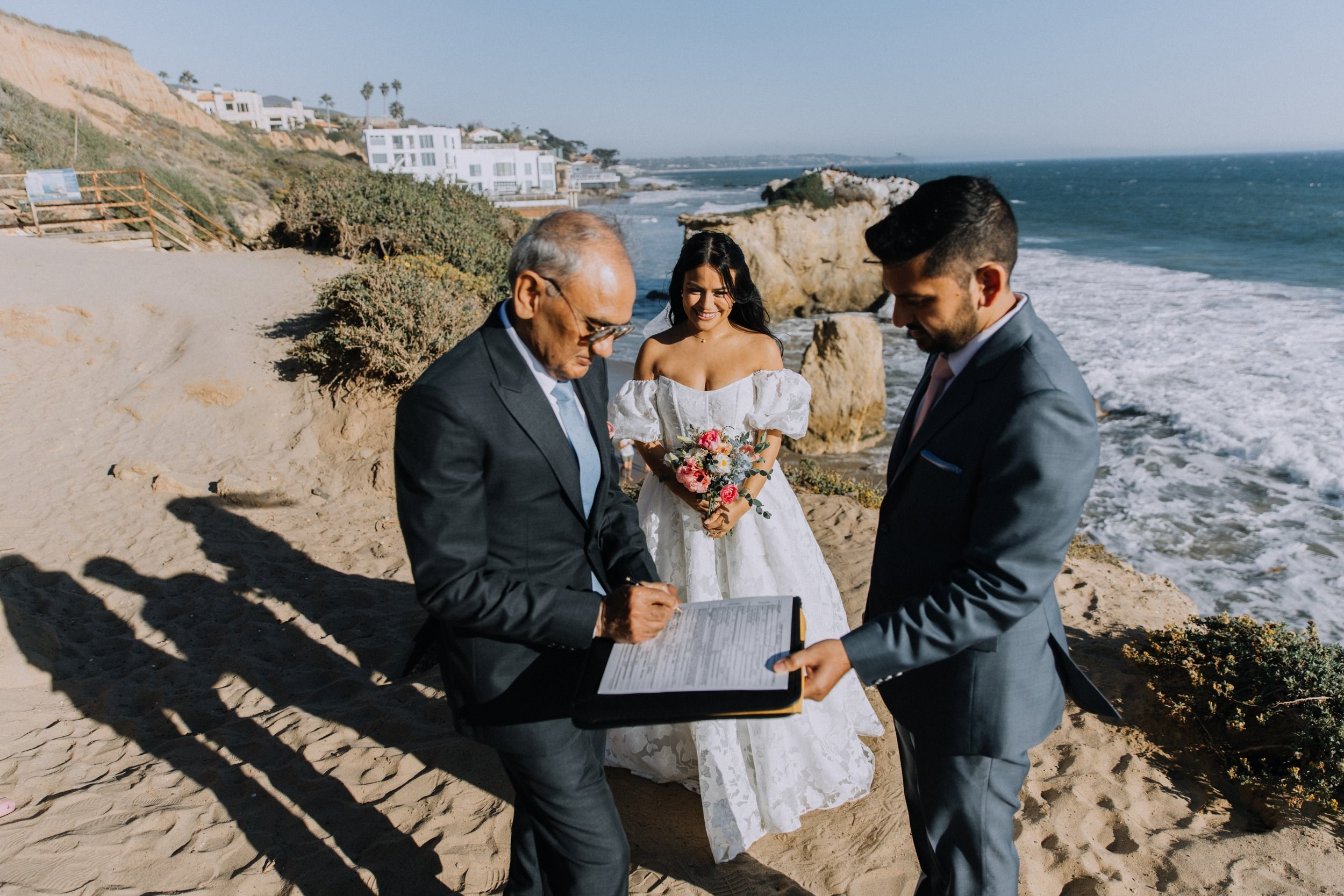 Wedding Ceremony at El Matador Beach, Malibu | Taya Frank. Southern California Family and Couple Photographer