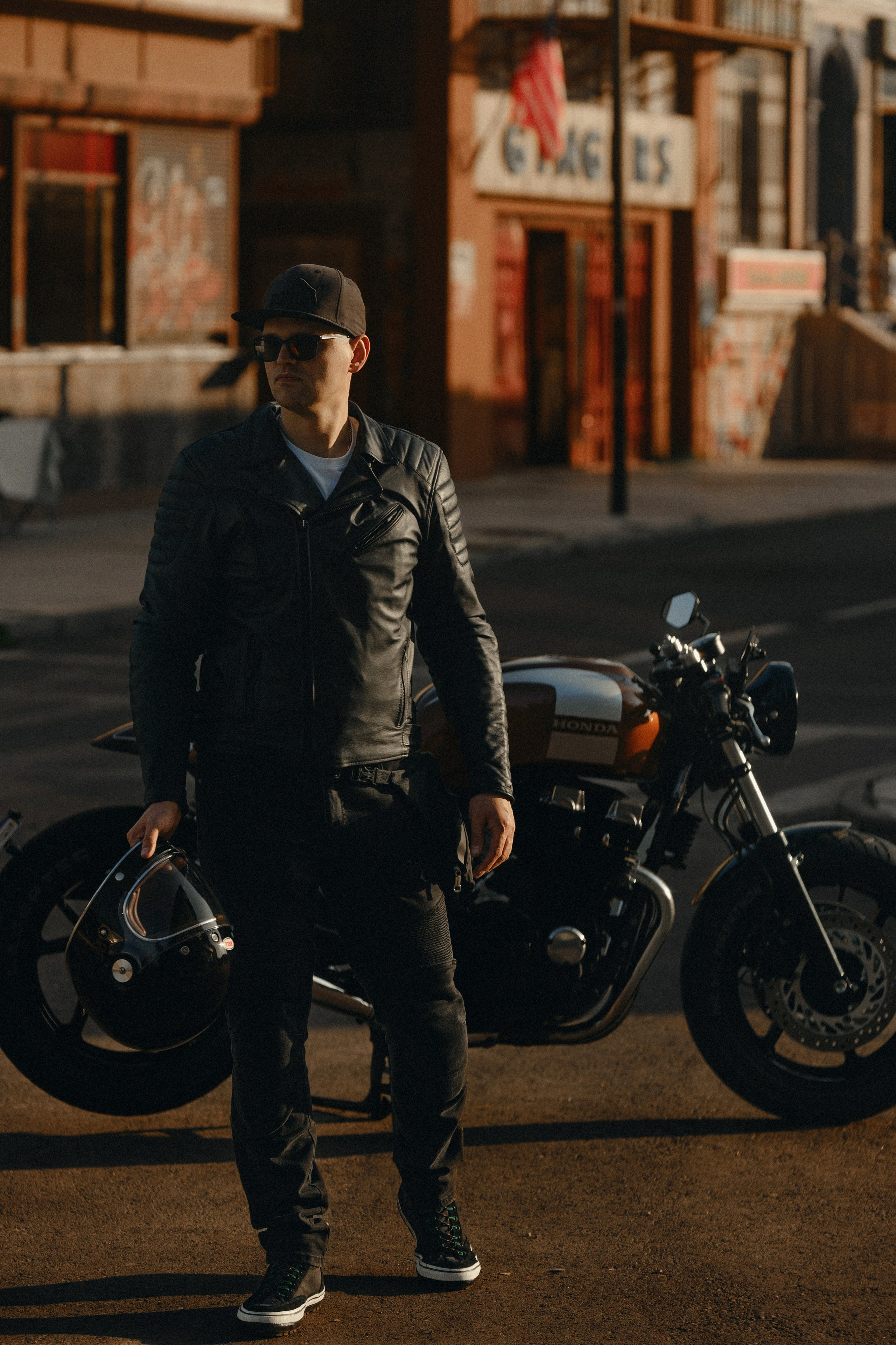 Café Racer Style Photography — Brutal Man & Custom Bike