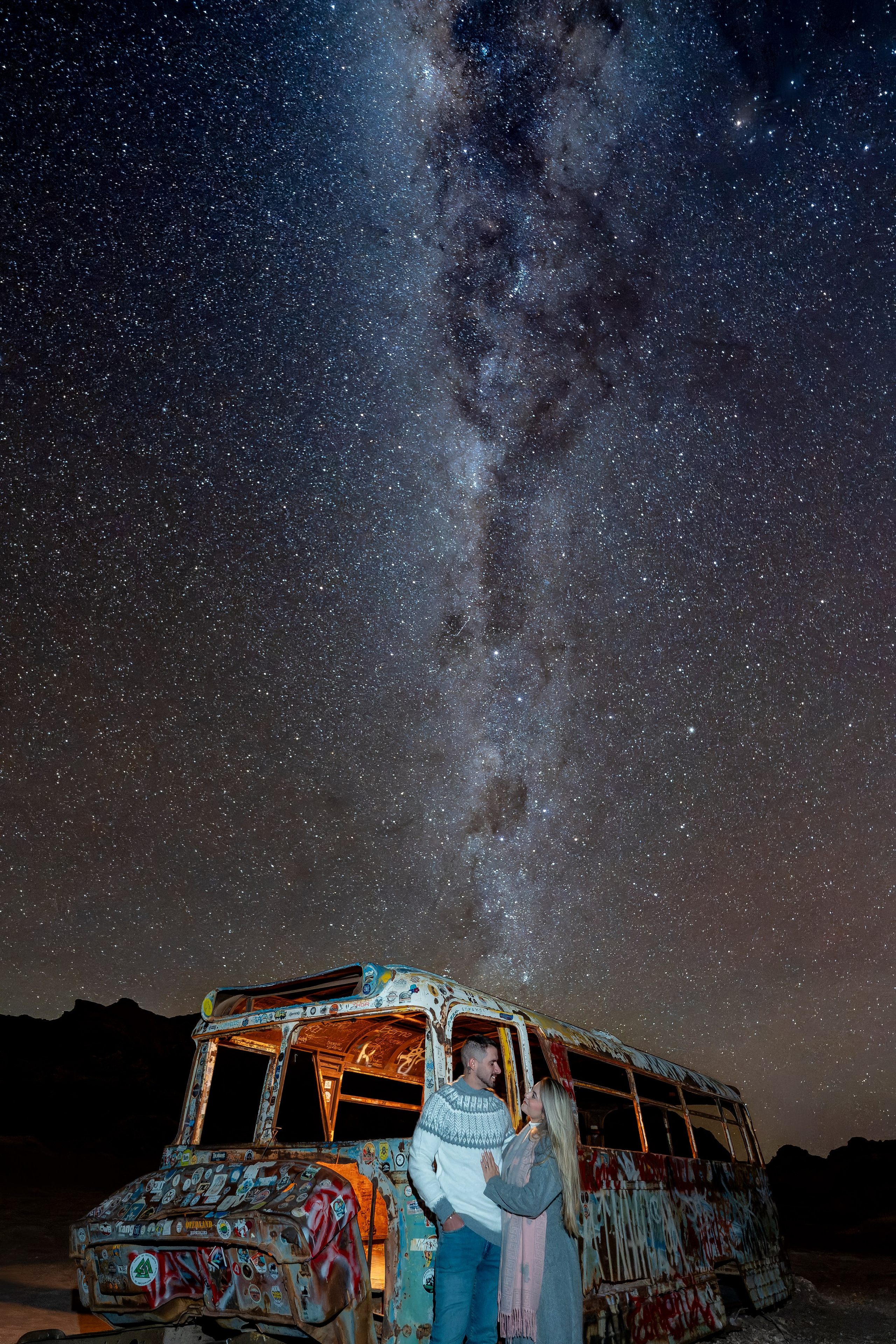 Vallecito Noturno — Pedido de casamento. Fotografo en San Pedro de Atacama