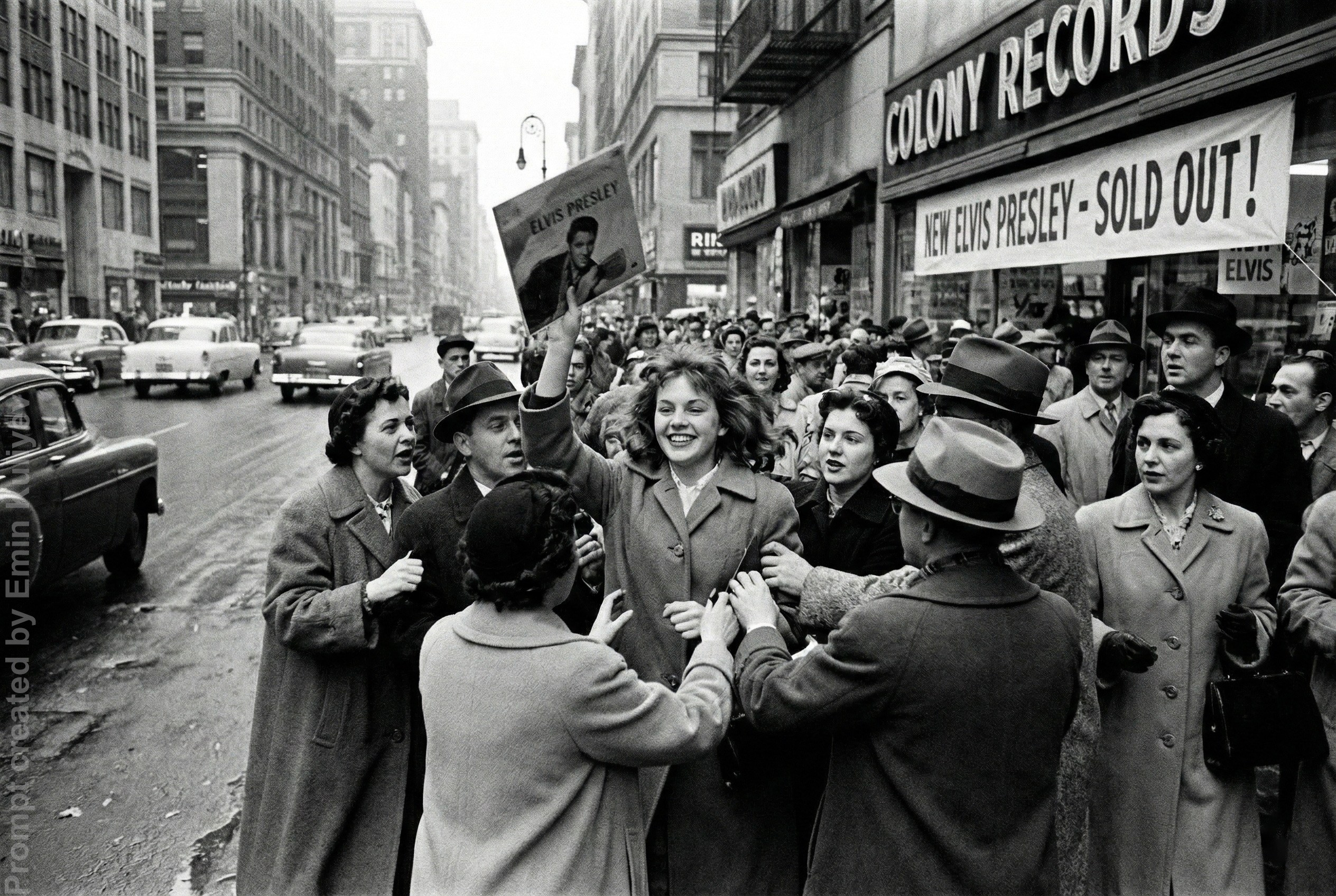 AI 1950s photo style test, vintage film look, realistic AI photography, retro image generation, learn my prompts in online class. Emin Kuliyev — Award-Winning Wedding Photojournalist NYC & USA | Best Wedding Photographer Known for Candid, Timeless Moments