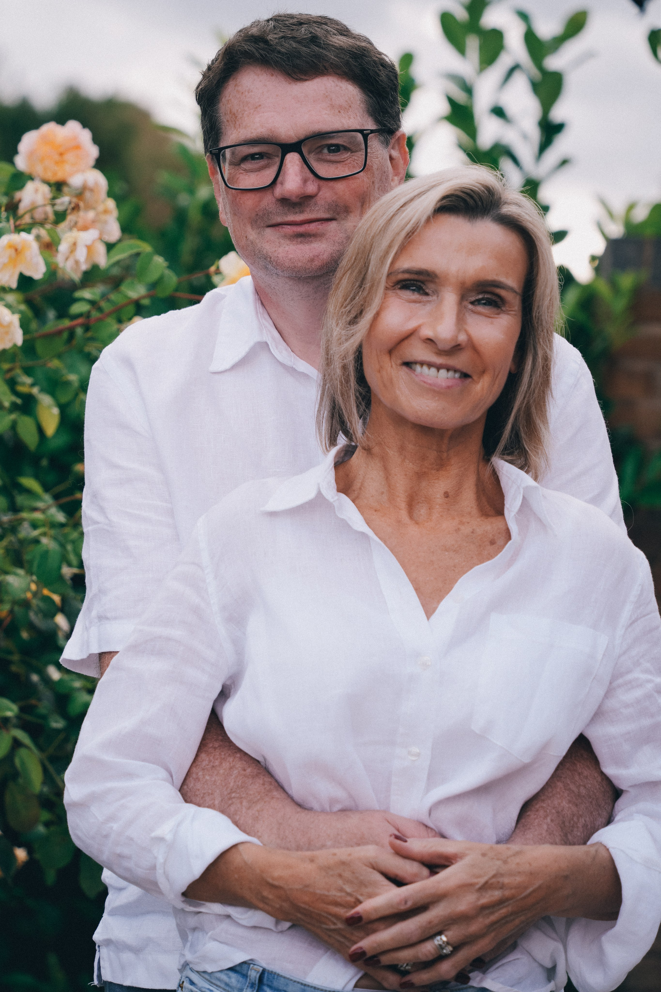 Family enjoying time outdoors in their garden during photoshoot near Solihull.
