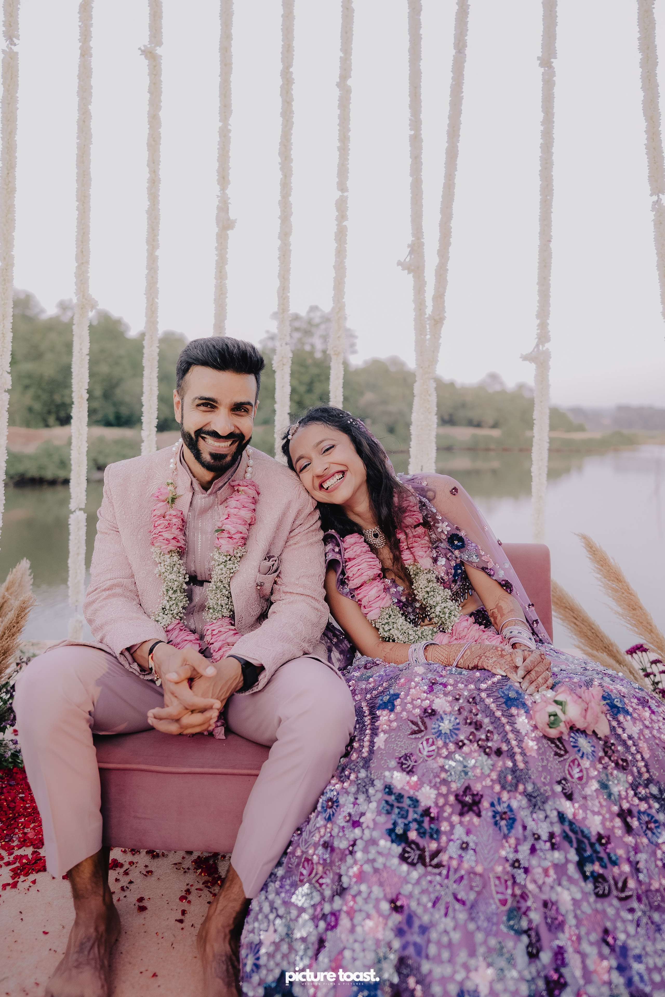 Varamala Ft. Barbie & Aneesh. Fine art Wedding Photographers in India & Canada