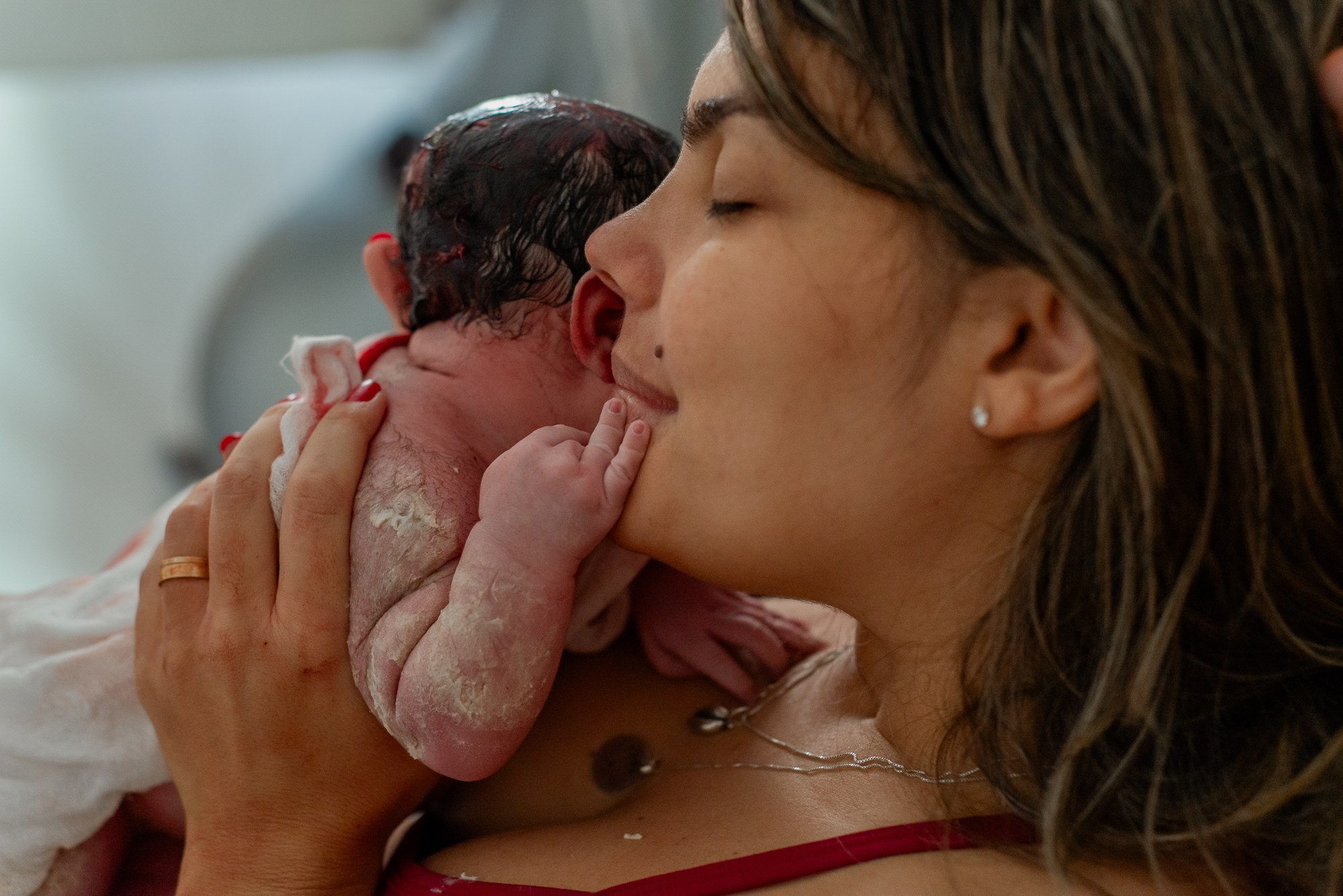 Fotografia de Parto Maria Liz. Água Carmim Fotografia