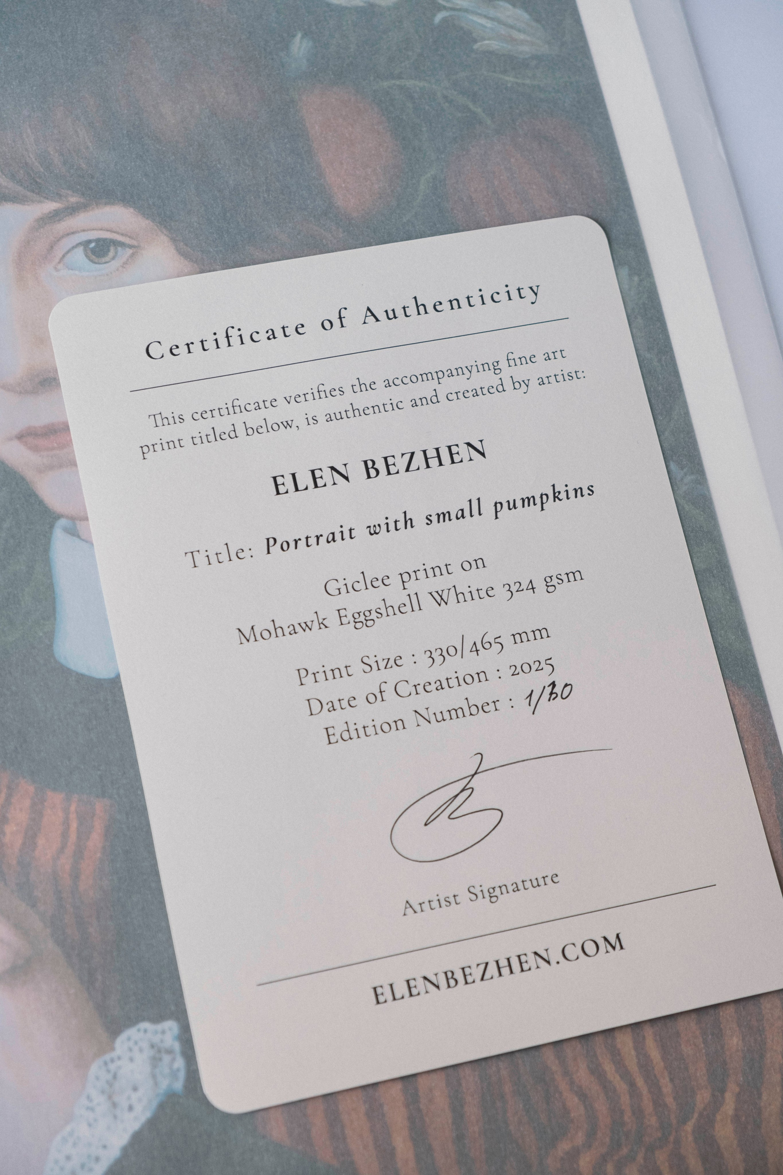 Portrait with small pumpkins. ELEN BEZHEN