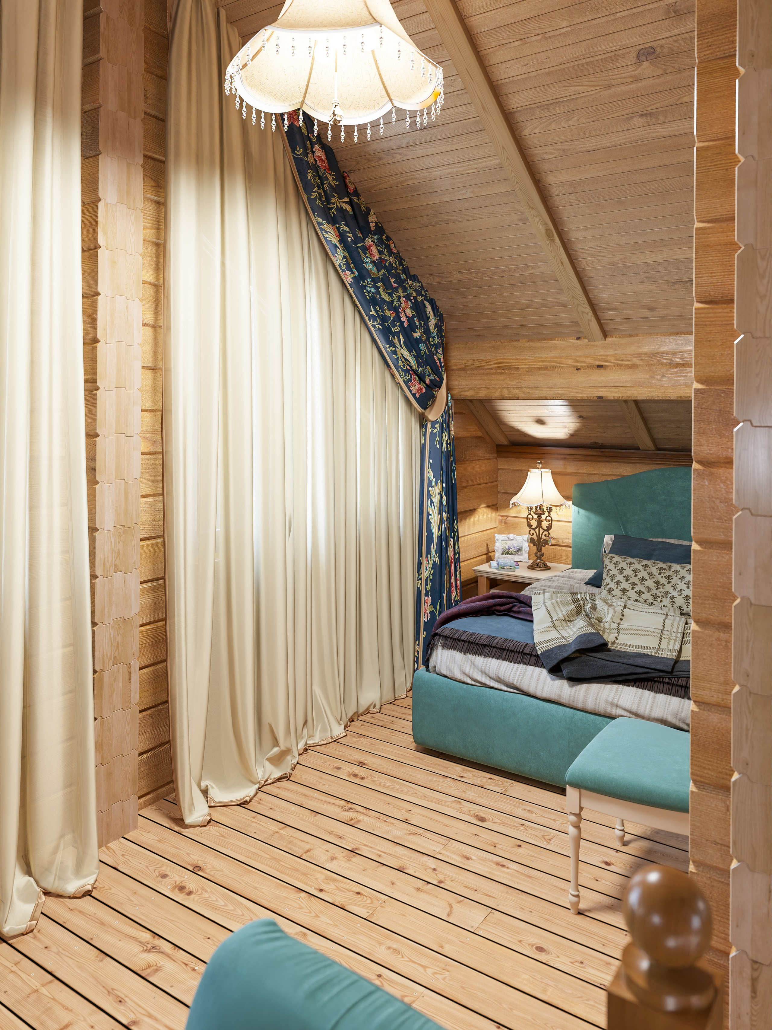 2 этаж Мансарда. Гостевая. Дизайн и визуализация