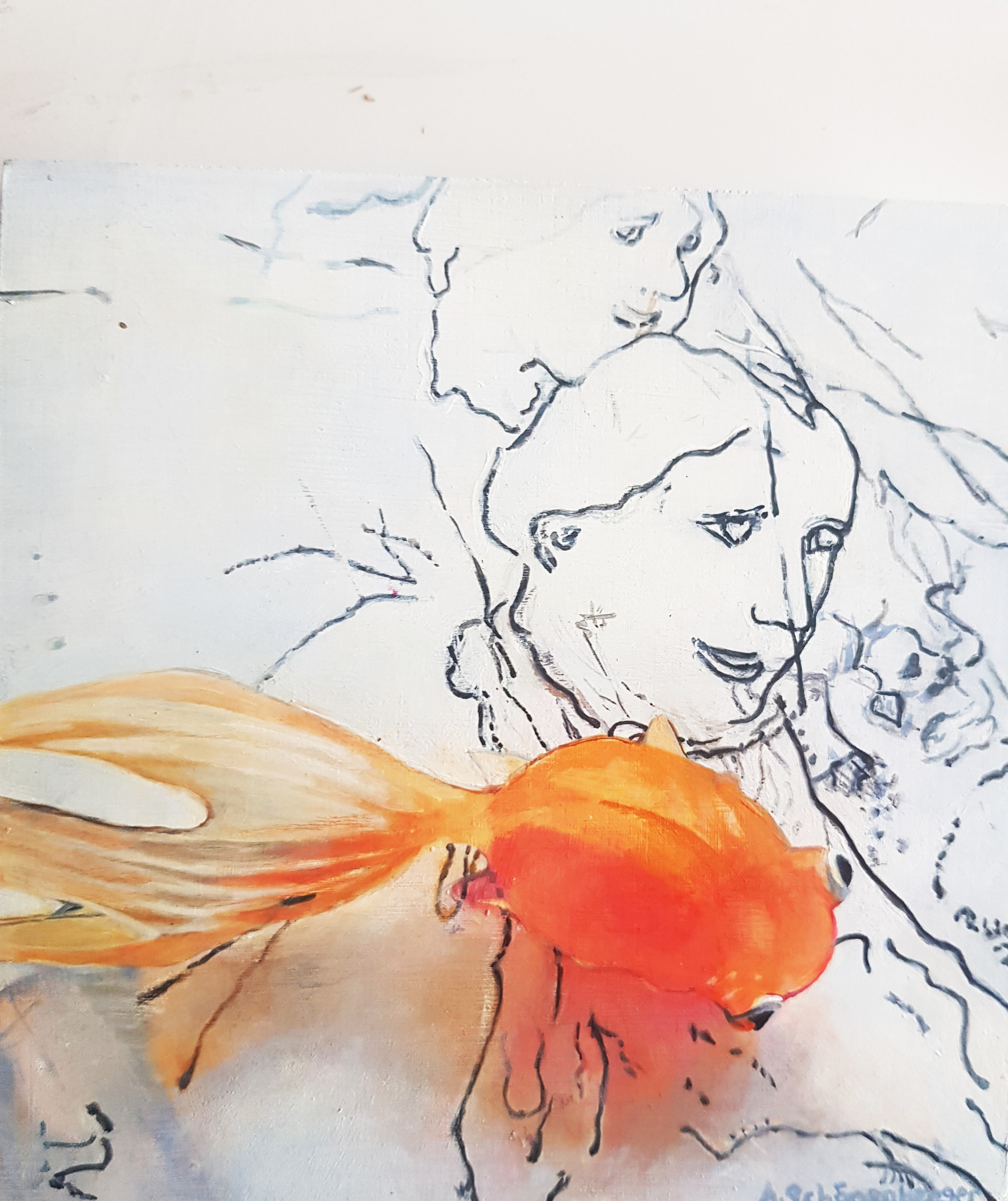 Mutter und Goldfisch