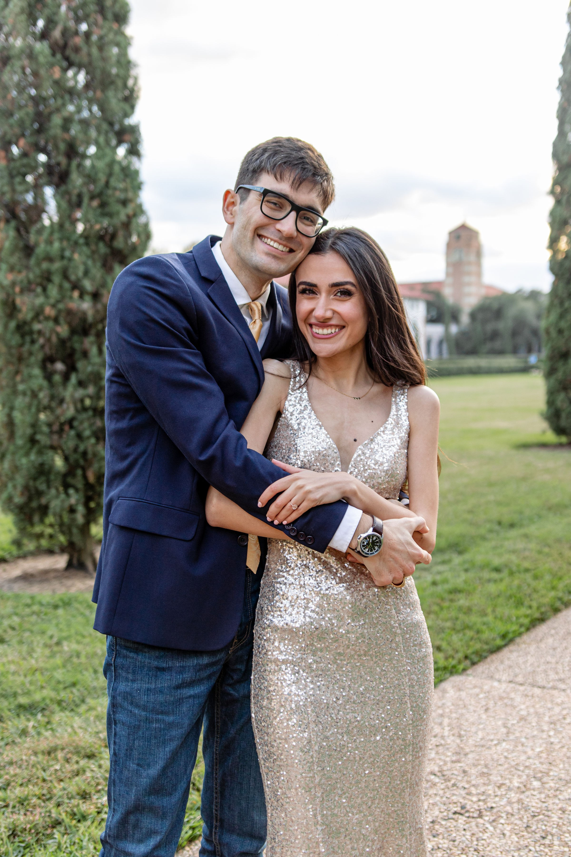 Nikkie and Sebastian's engagement photoshoot at Rice University