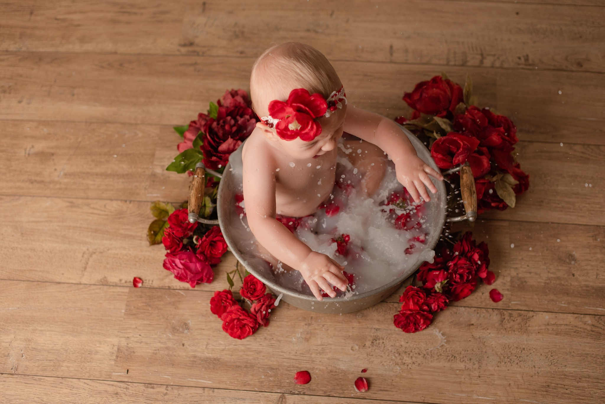 Shooting bébé bain du lait Douai