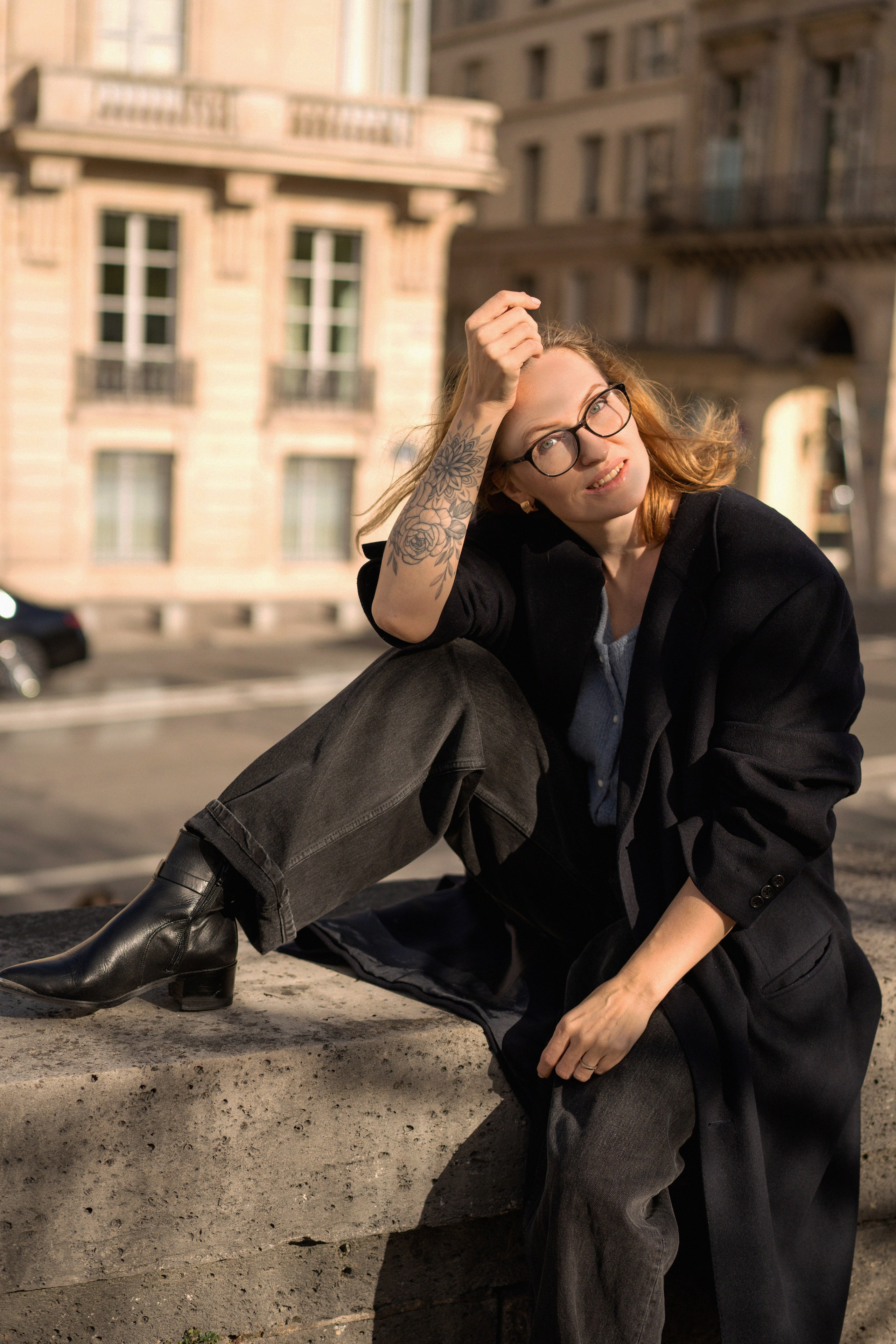 Золотой час. Портрет на Place de la Concorde. Ksenia Marchand/ Lifestyle фотограф в Париже