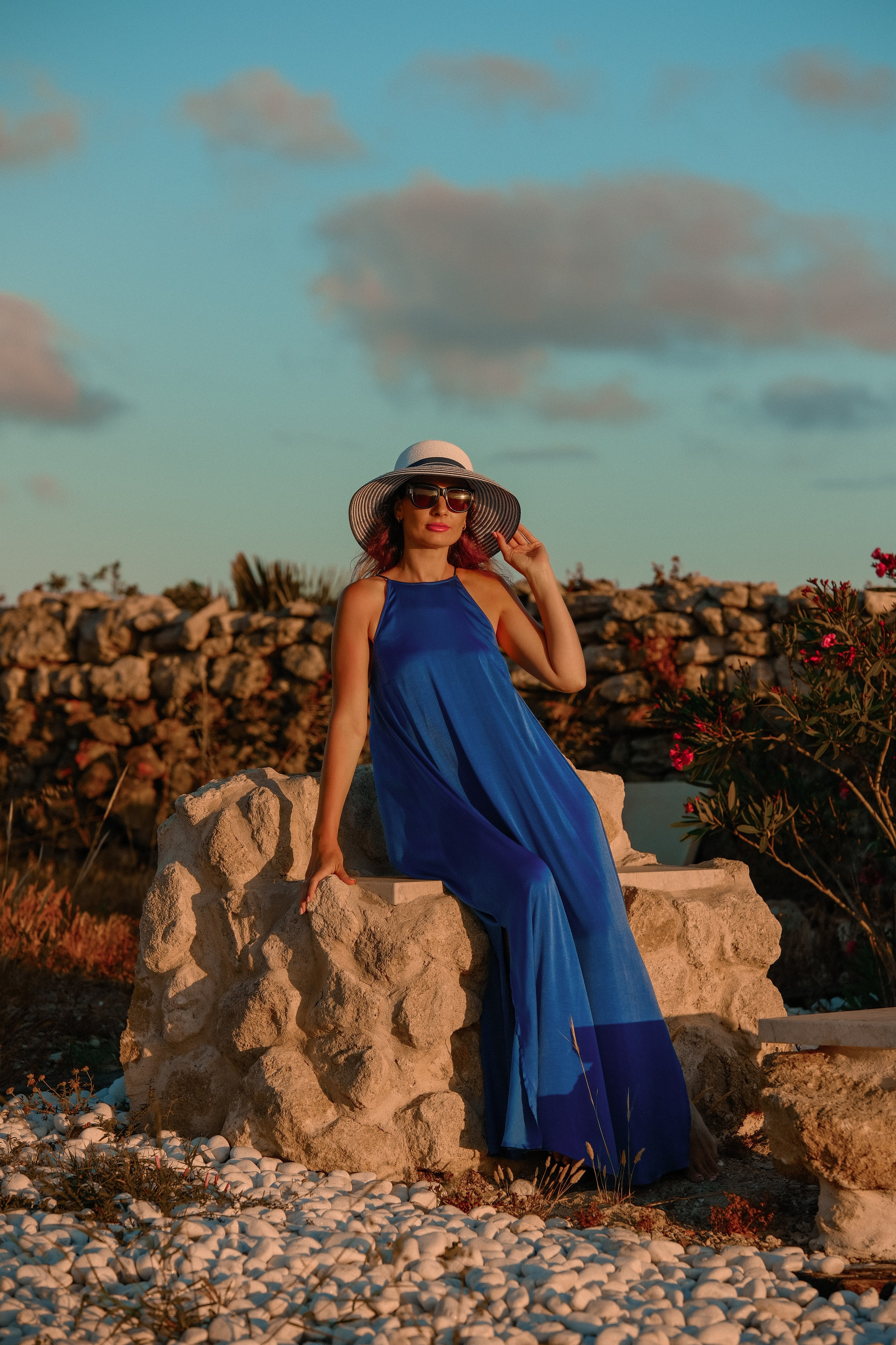 Marianna and the warm sunset