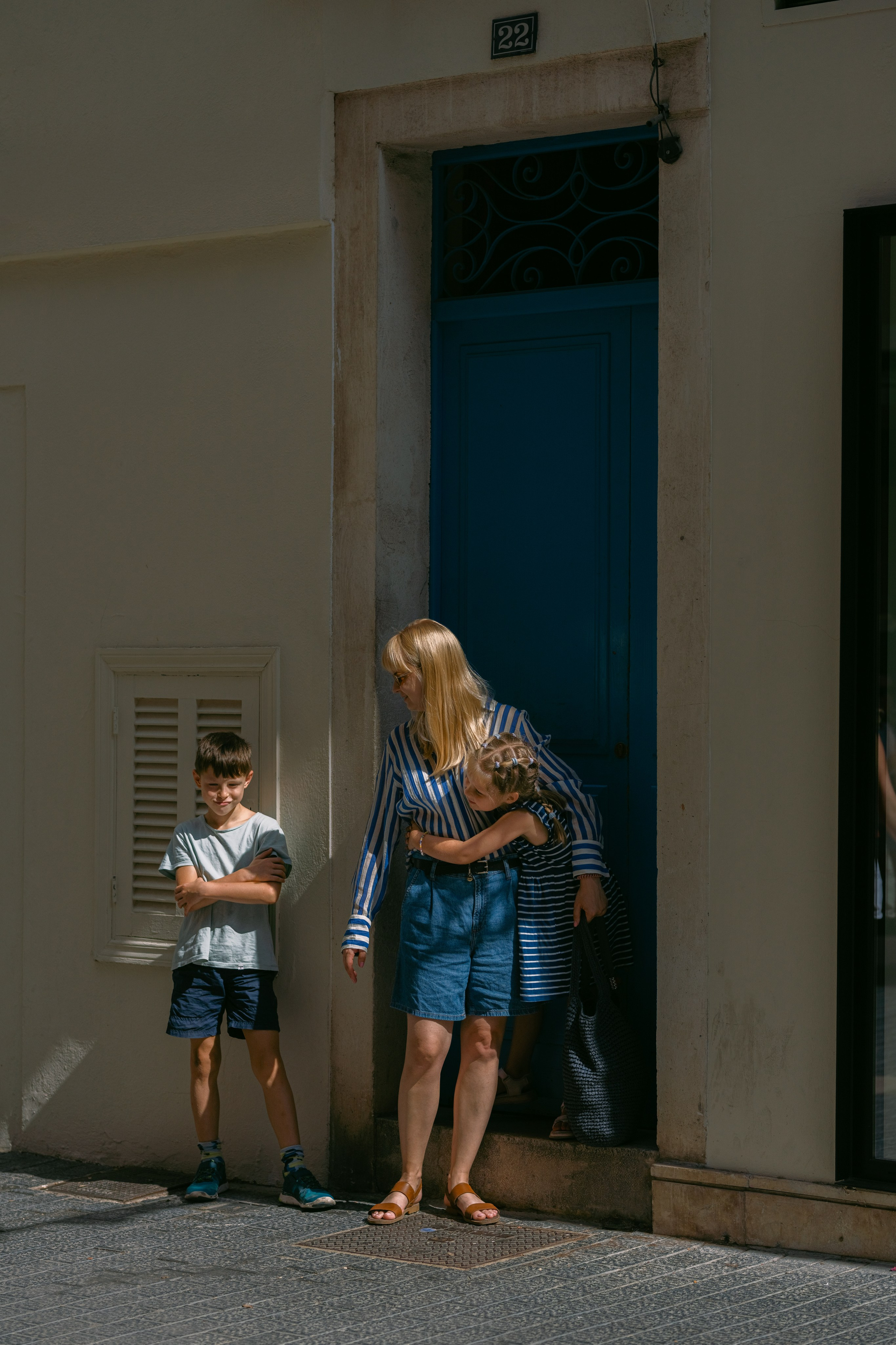 Walking on the street. Photographer in Mallorca