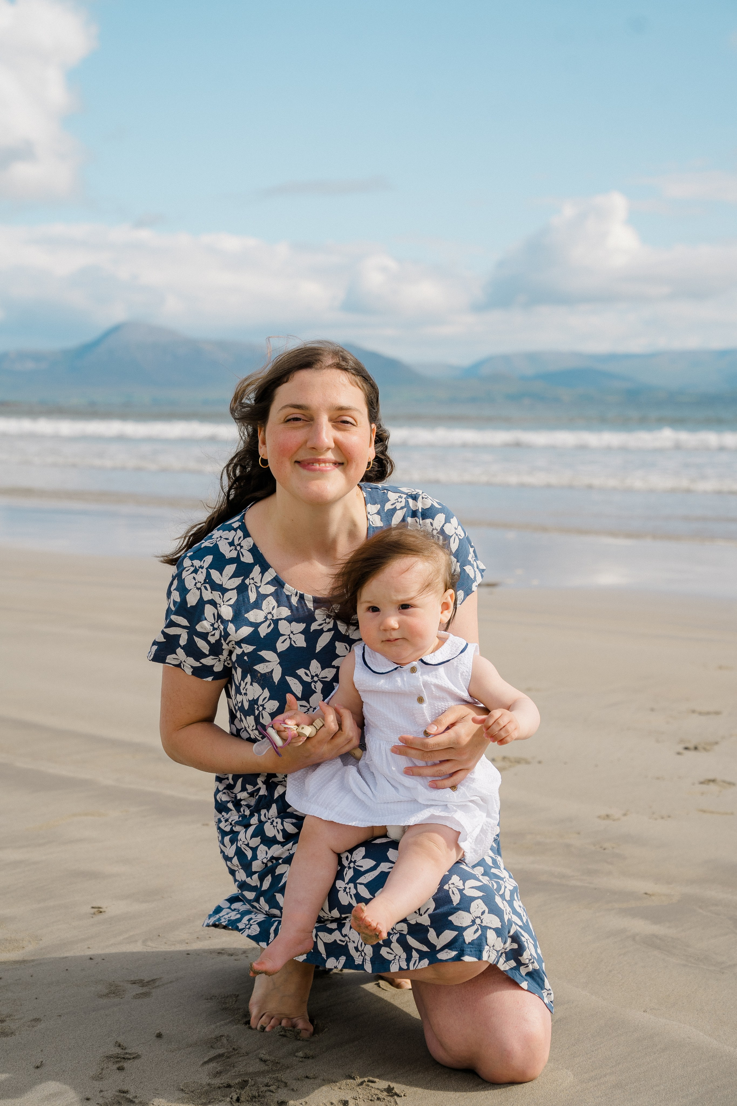 Darya and Mia at the ocean. Wedding and family photographer Ireland