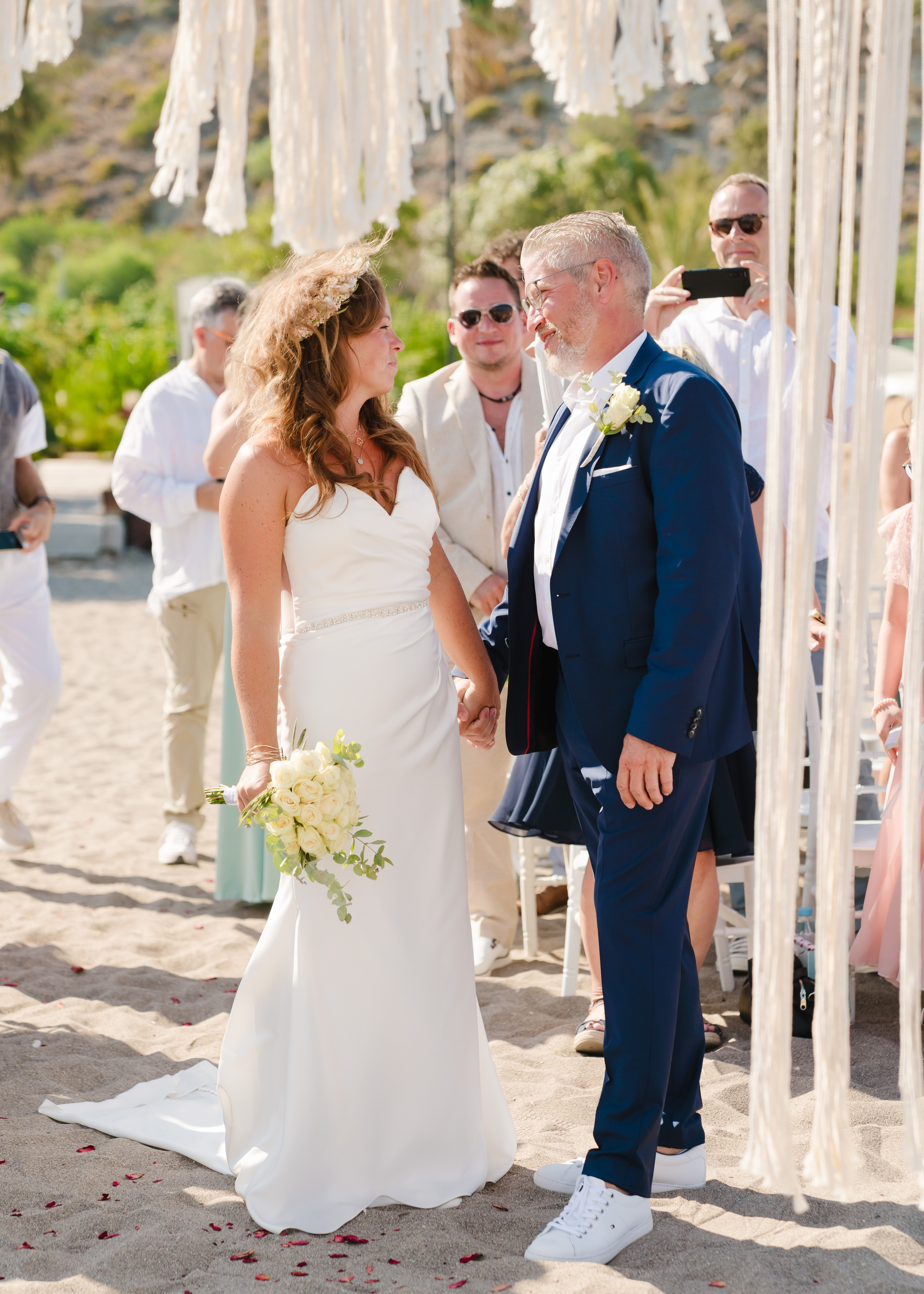 Micha and Bea. Renate Woeste | Wedding planner in Rhodes. Creating dream weddings by the sea. Let’s make your special day unforgettable