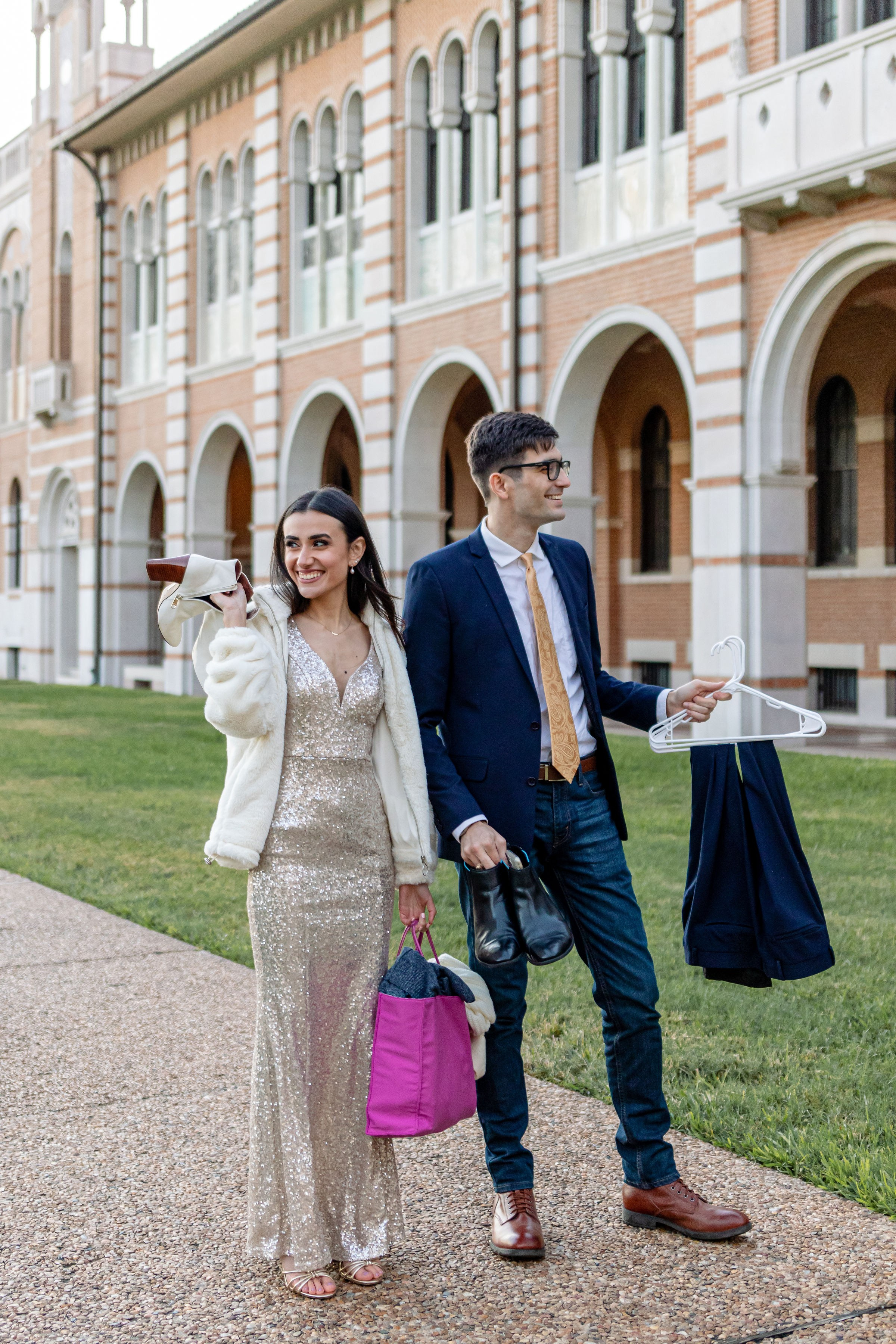 Nikkie and Sebastian's engagement photoshoot at Rice University