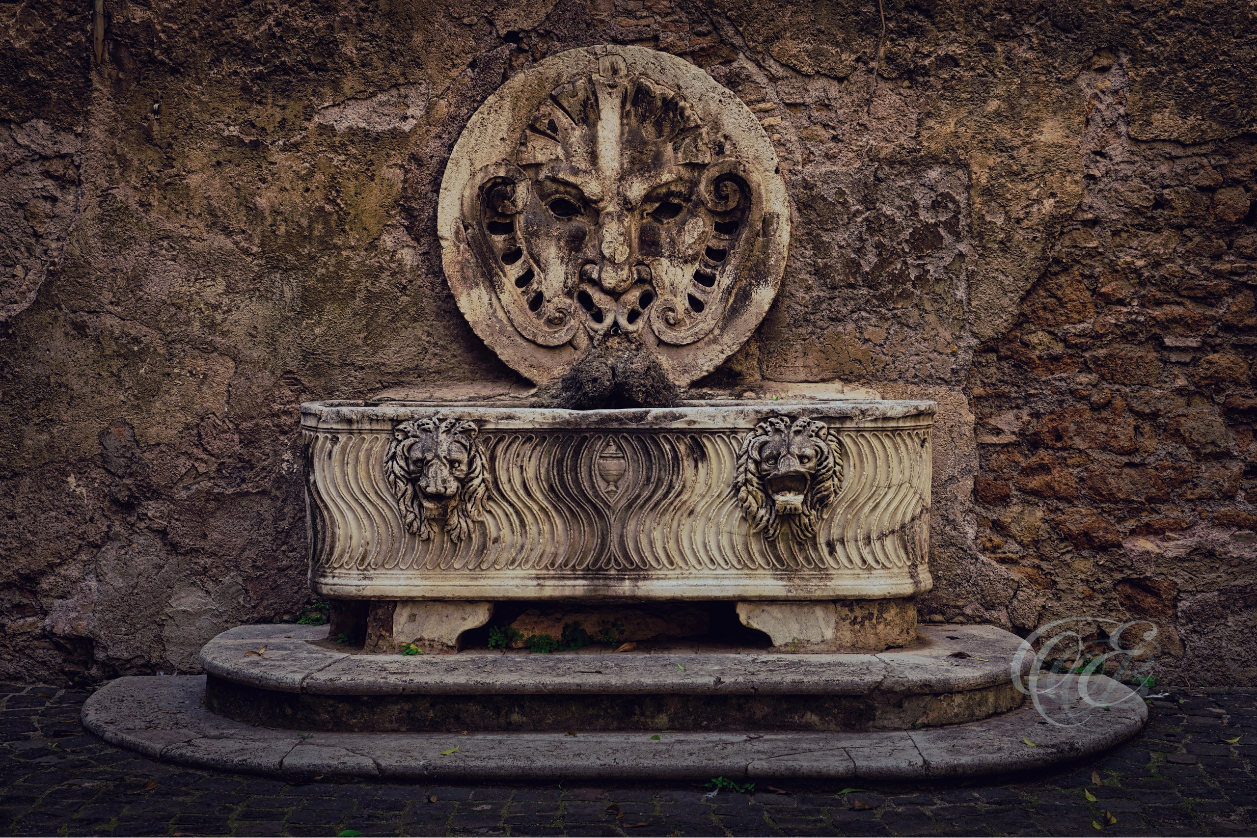  Rome Italy - Mattei Palace of Jupiter - Ancient Roman mask - Eduardo Bartoli Fine Art Photography - Ancient Roman mask at Mattei Palace of Jupiter in Rome, Italy – fine art photography by Eduardo Bartoli.