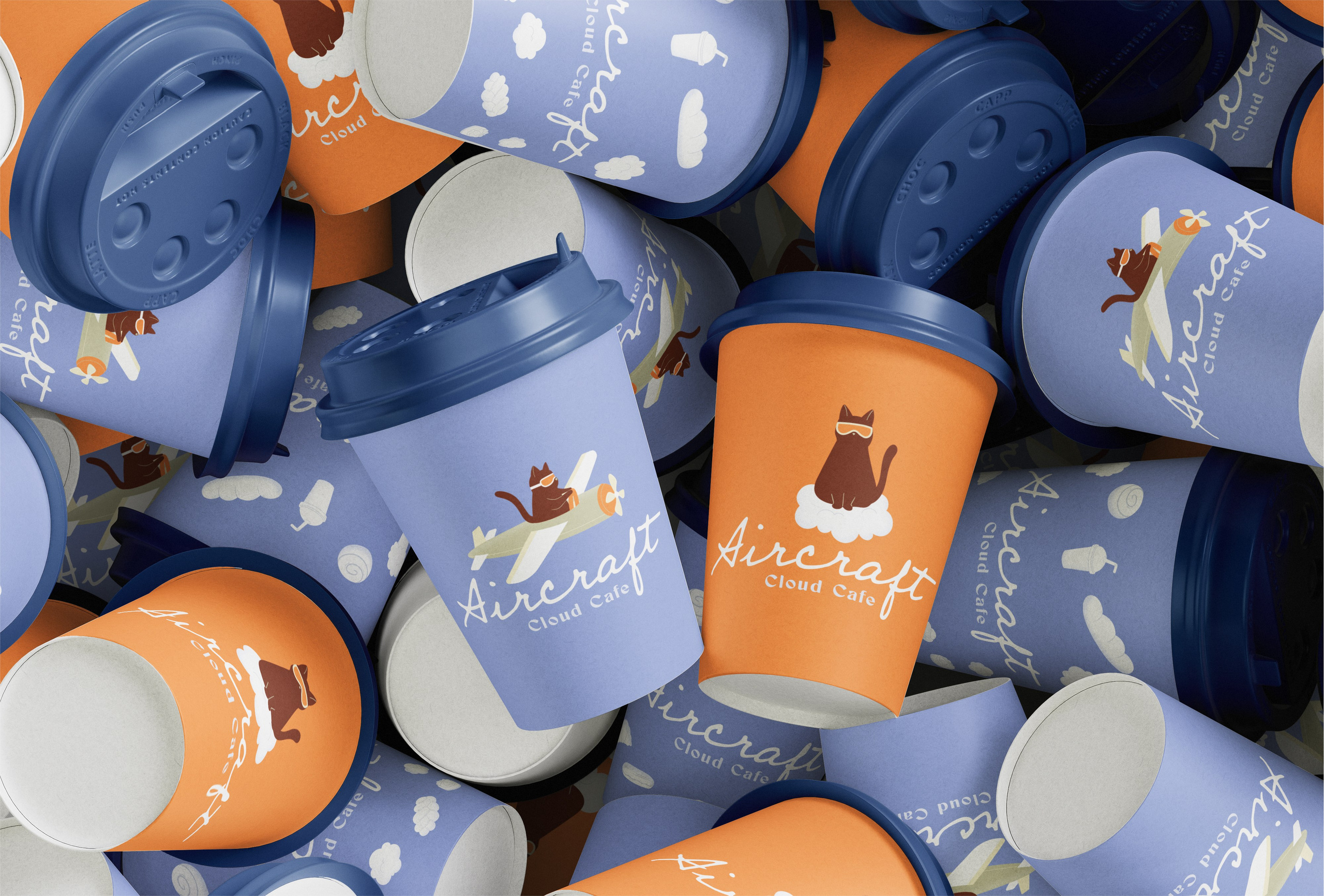 Aircraft Cloud Cafe. Helen Reveur | Illustrator & Brand Designer | Ready-Made & Custom Illustrations