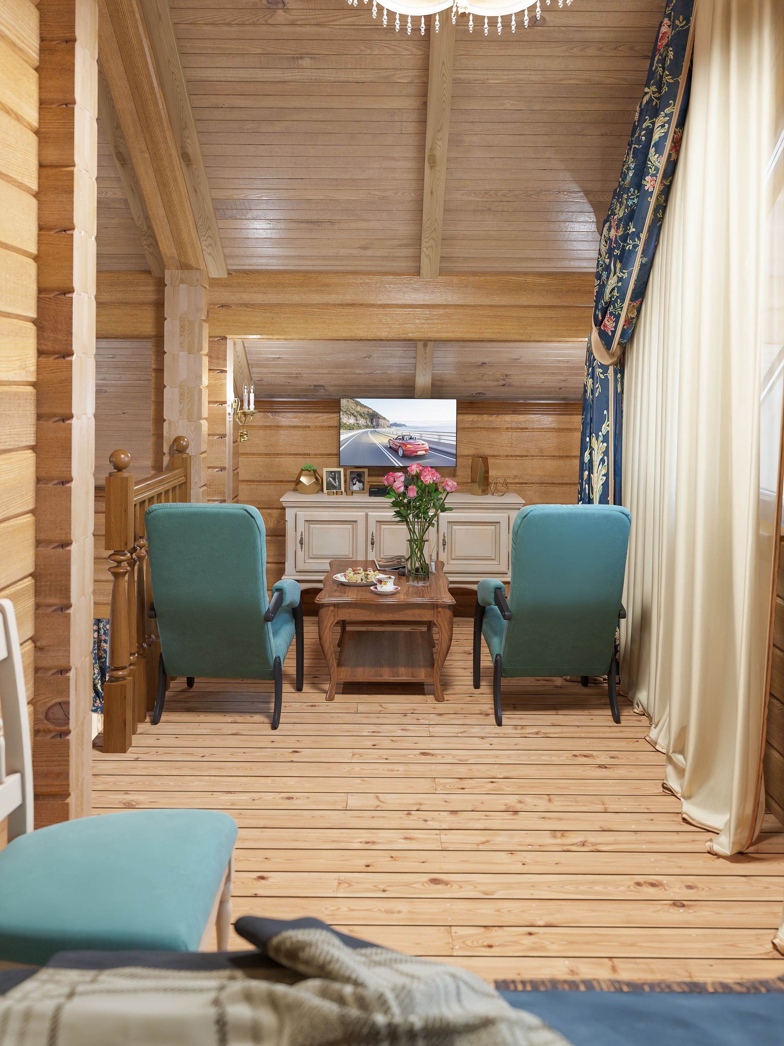 2 этаж Мансарда. Гостевая. Дизайн и визуализация