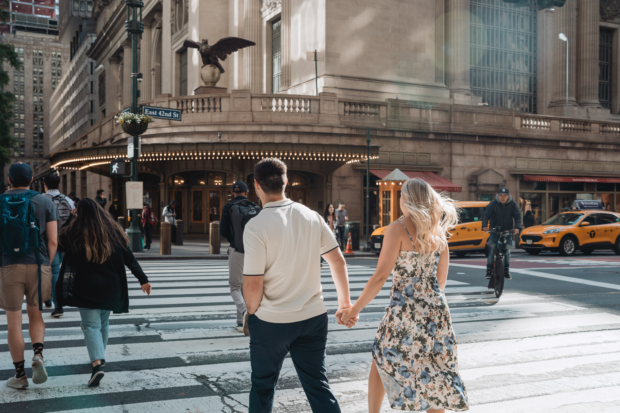 Secret proposal shoot in DUMBO and post-proposal around Grand Central. Photographer in New York Faery By Mary