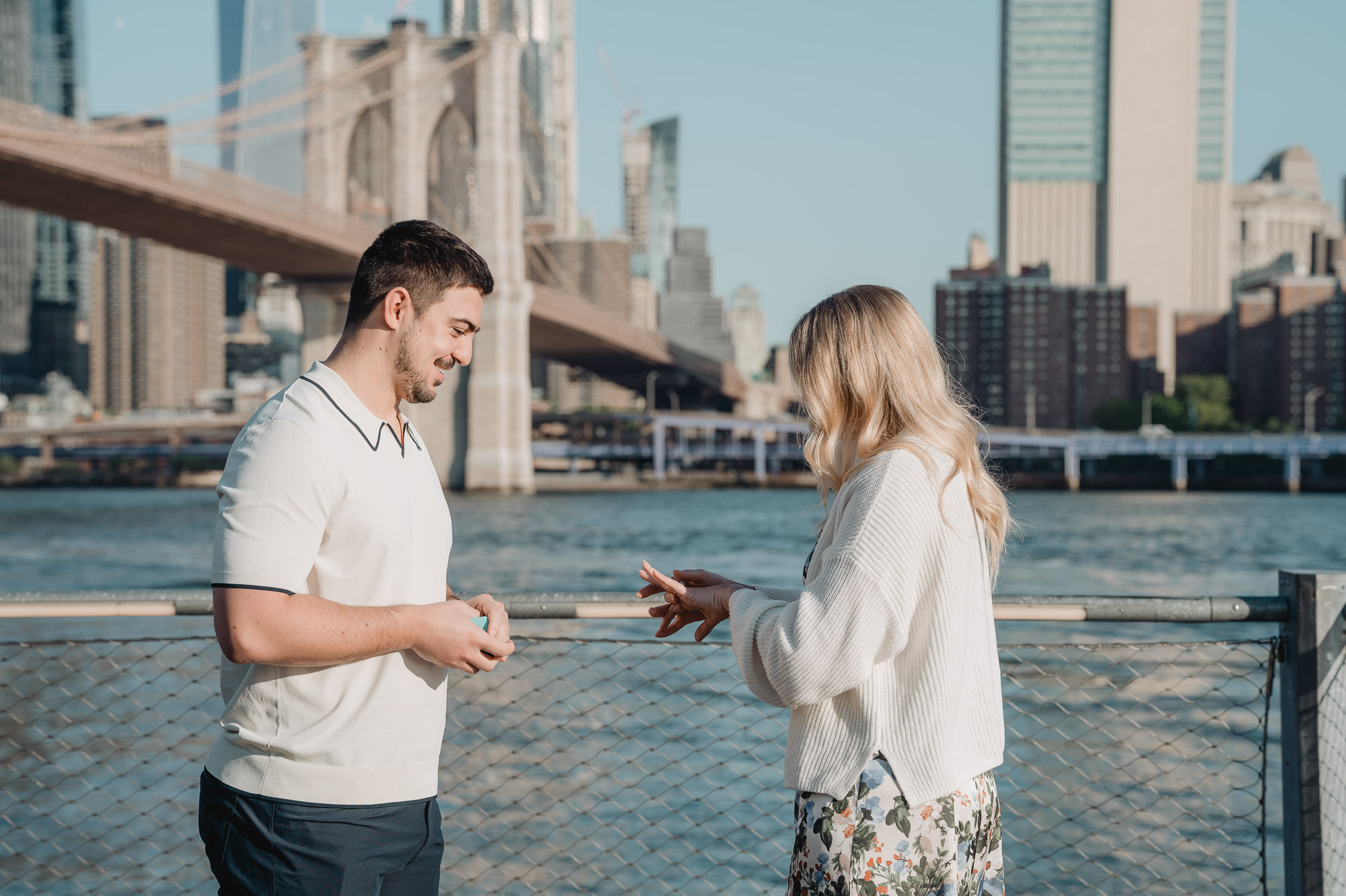 Secret proposal shoot in DUMBO and post-proposal around Grand Central. Photographer in New York Faery By Mary