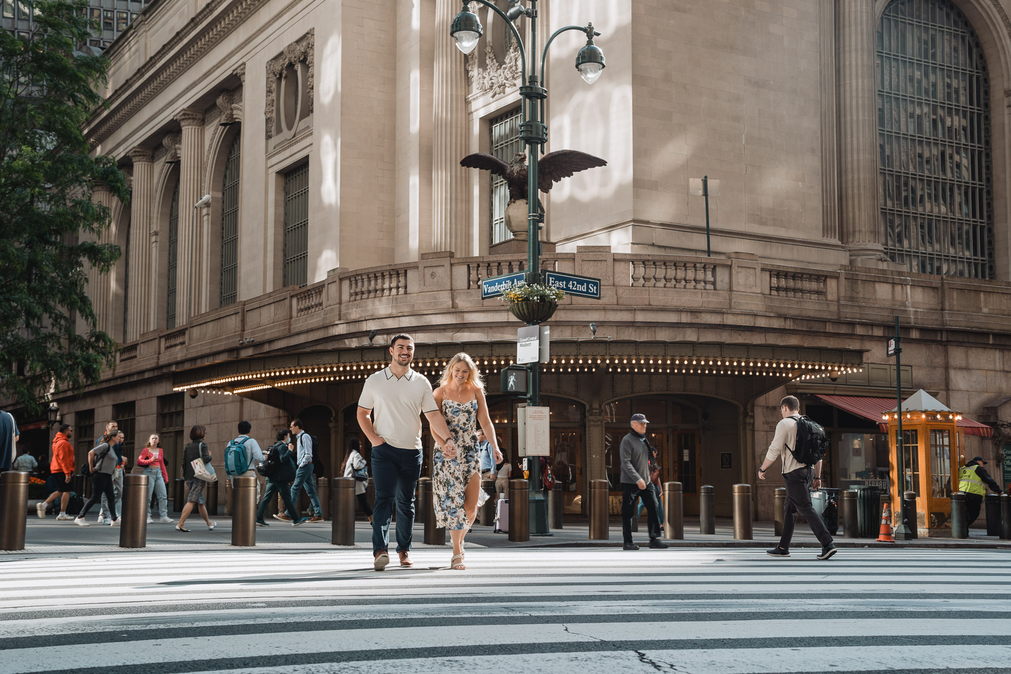 Secret proposal shoot in DUMBO and post-proposal around Grand Central. Photographer in New York Faery By Mary