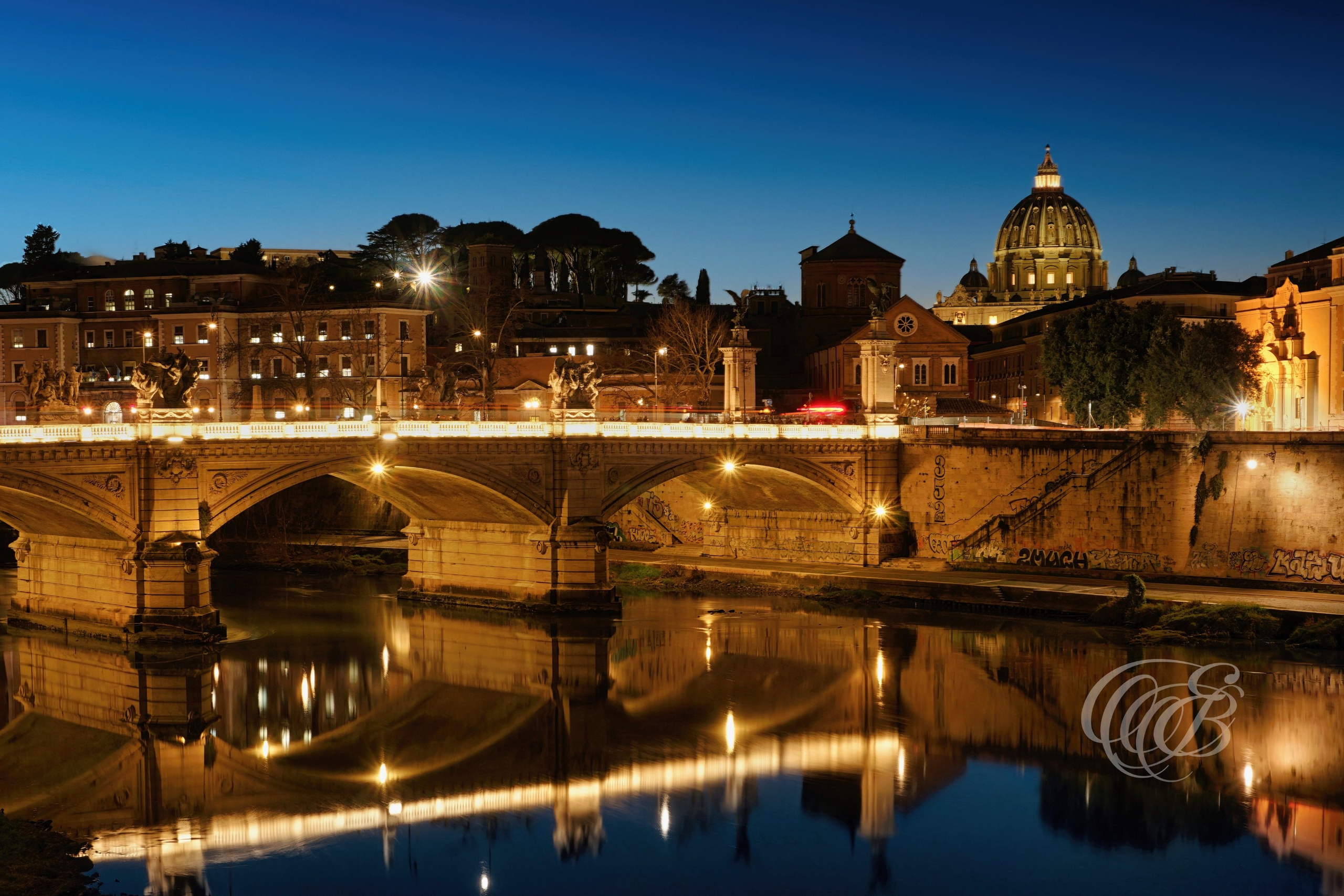 Photography of Italy — Rome, Sunset at Ponte Vittorio Emanuele II — Eduardo Bartoli Fine Art & Travel Photography