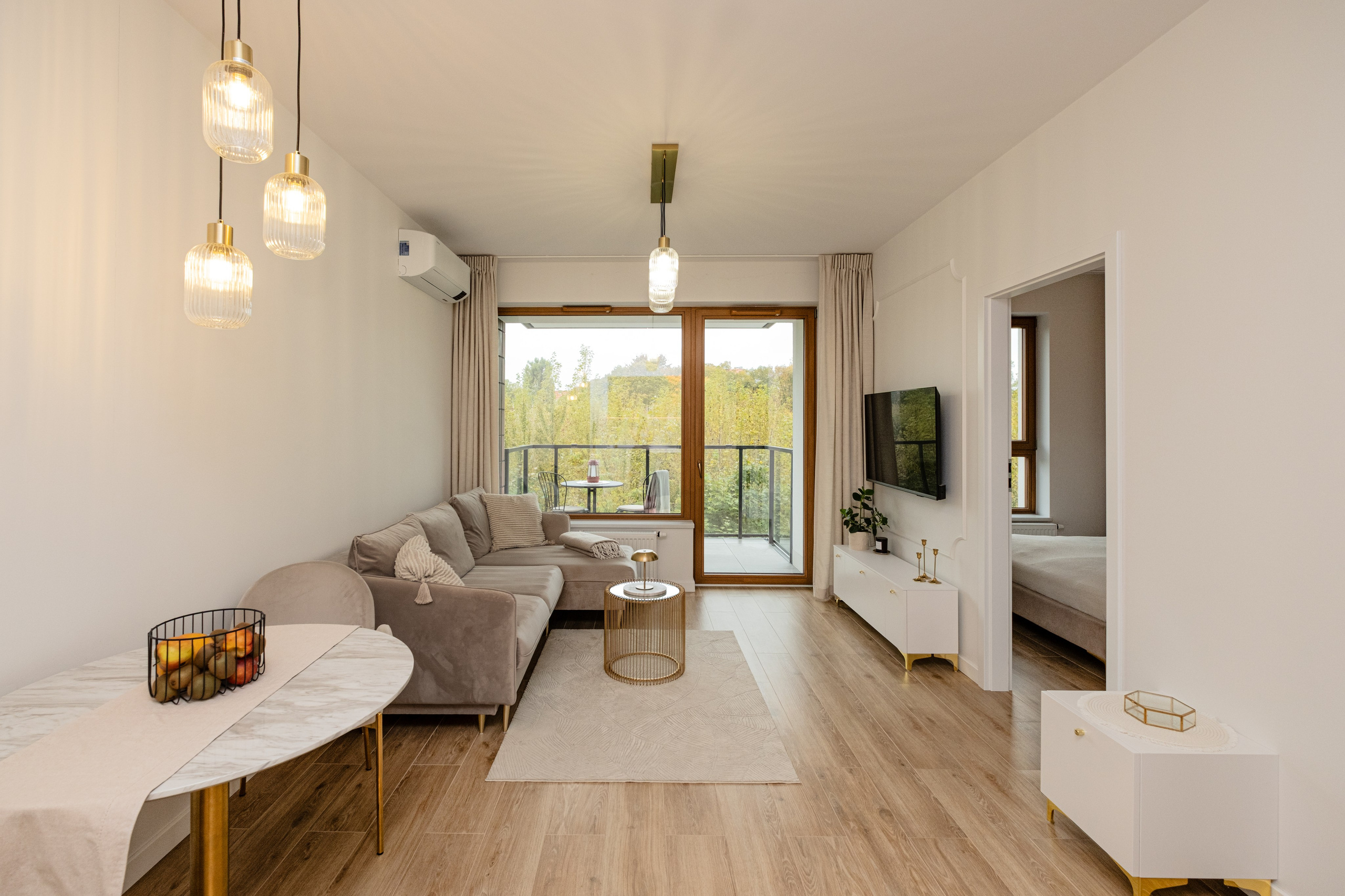 Przytulny apartament z tarasem — Zdjęcia nieruchomości. Fotograf nieruchomości