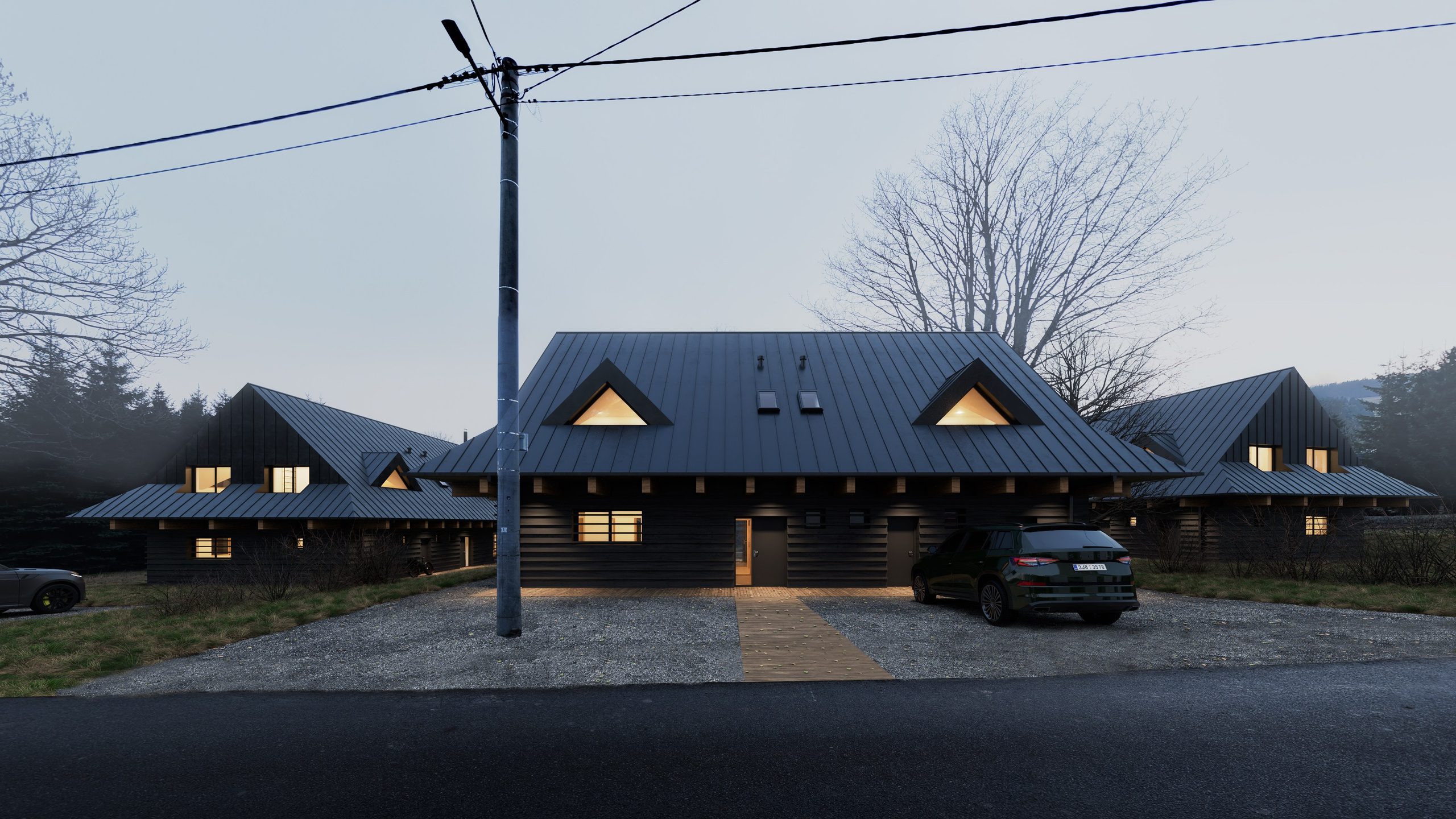 TŘÍ REKREAČNÍ CHATY. Filipenka architects