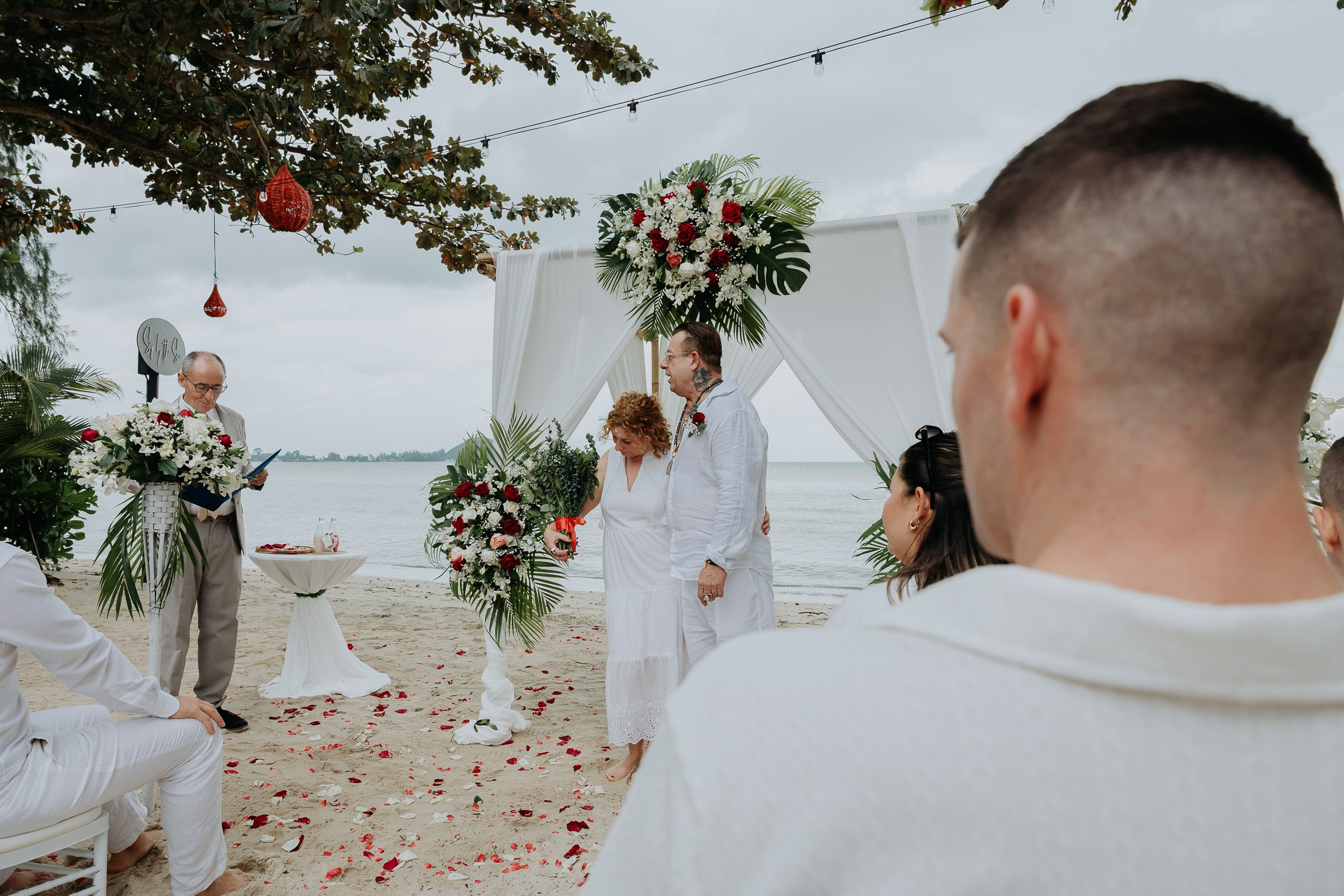 Simone & Matthias Peter. Buddhist blessing wedding Ceremony on Koh Samui, Thailand