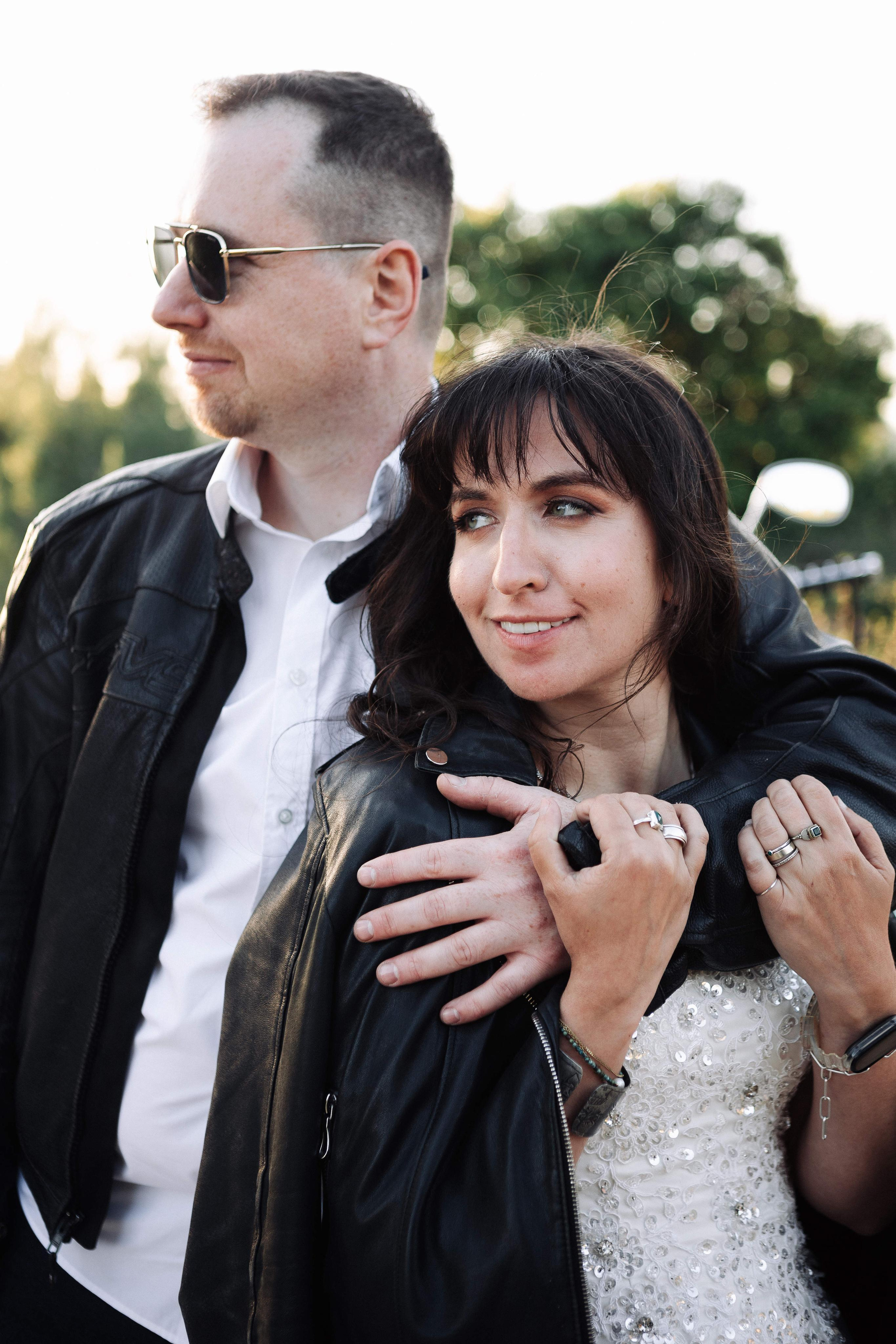 WEDDING PHOTOSHOOT WITH A MOTORCYCLE. PHOTOGRAPHER IN ISRAEL