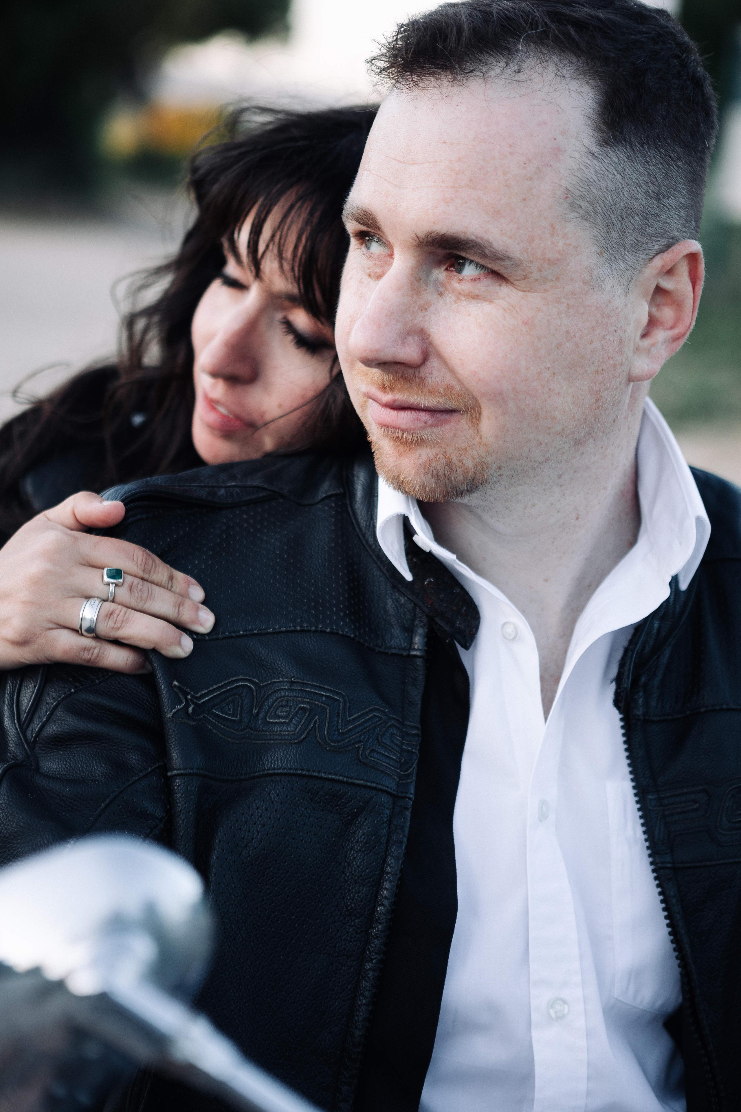 WEDDING PHOTOSHOOT WITH A MOTORCYCLE. PHOTOGRAPHER IN ISRAEL