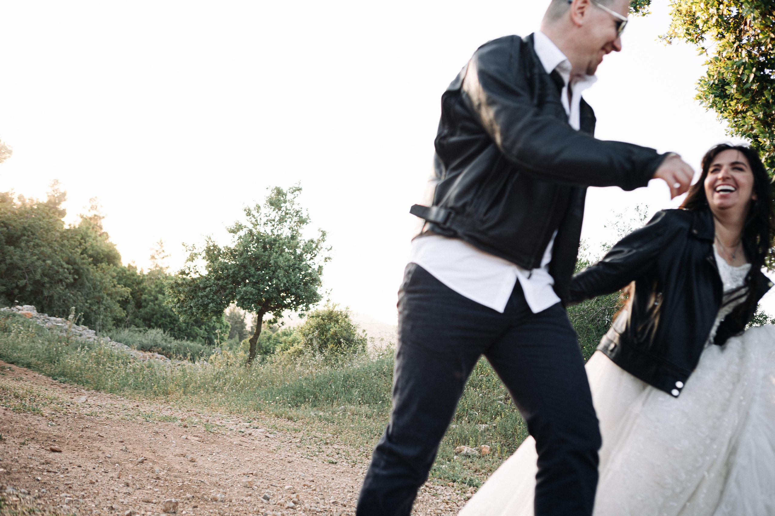 WEDDING PHOTOSHOOT WITH A MOTORCYCLE. PHOTOGRAPHER IN ISRAEL