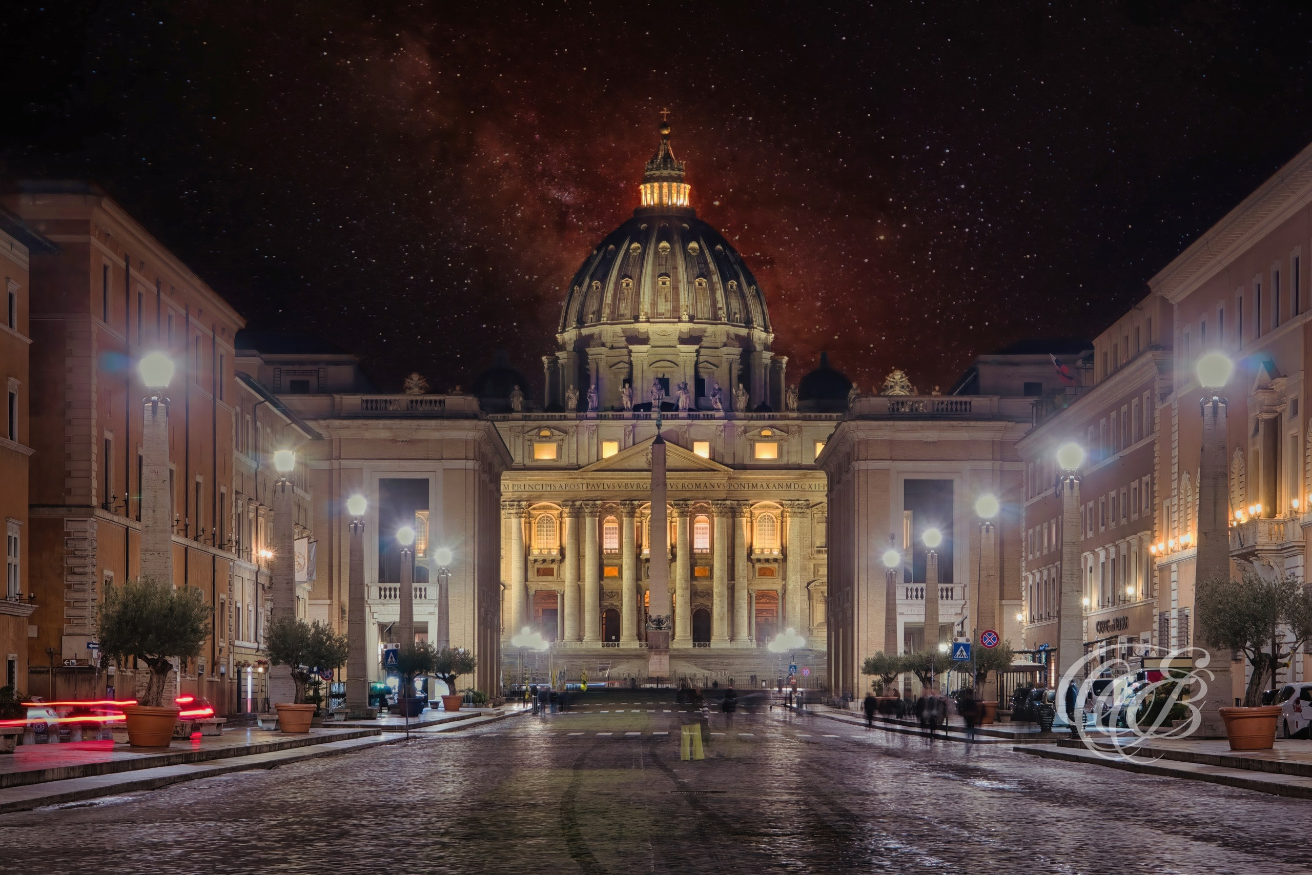 Photography of Italy — Rome, St. Peter’s Basilica under a Starry Night Sky — Roman Fantasy Series — Eduardo Bartoli Fine Art & Travel Photography