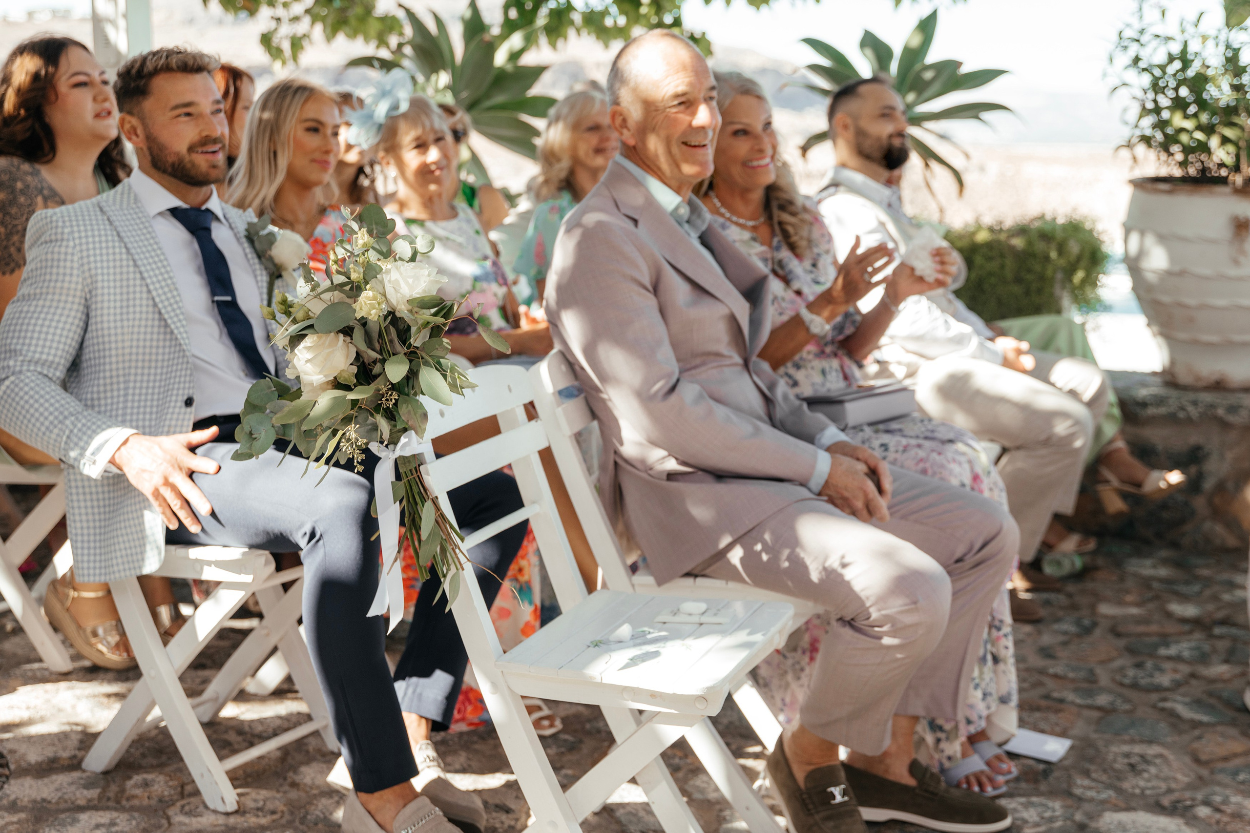 The guests in a wedding in Lindos, Rhodes, Greece