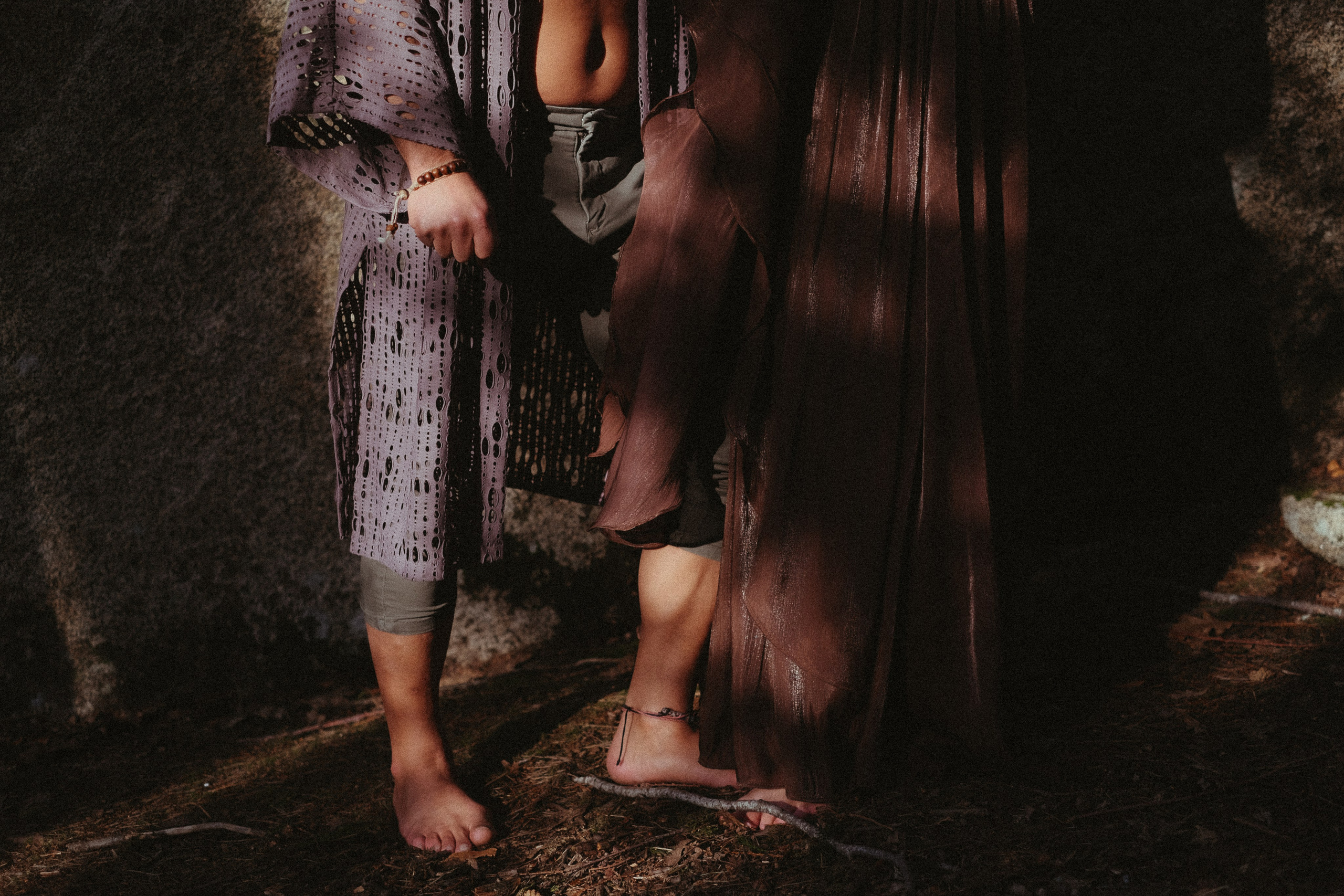 Close up couple portrait during forest elopement inspired session