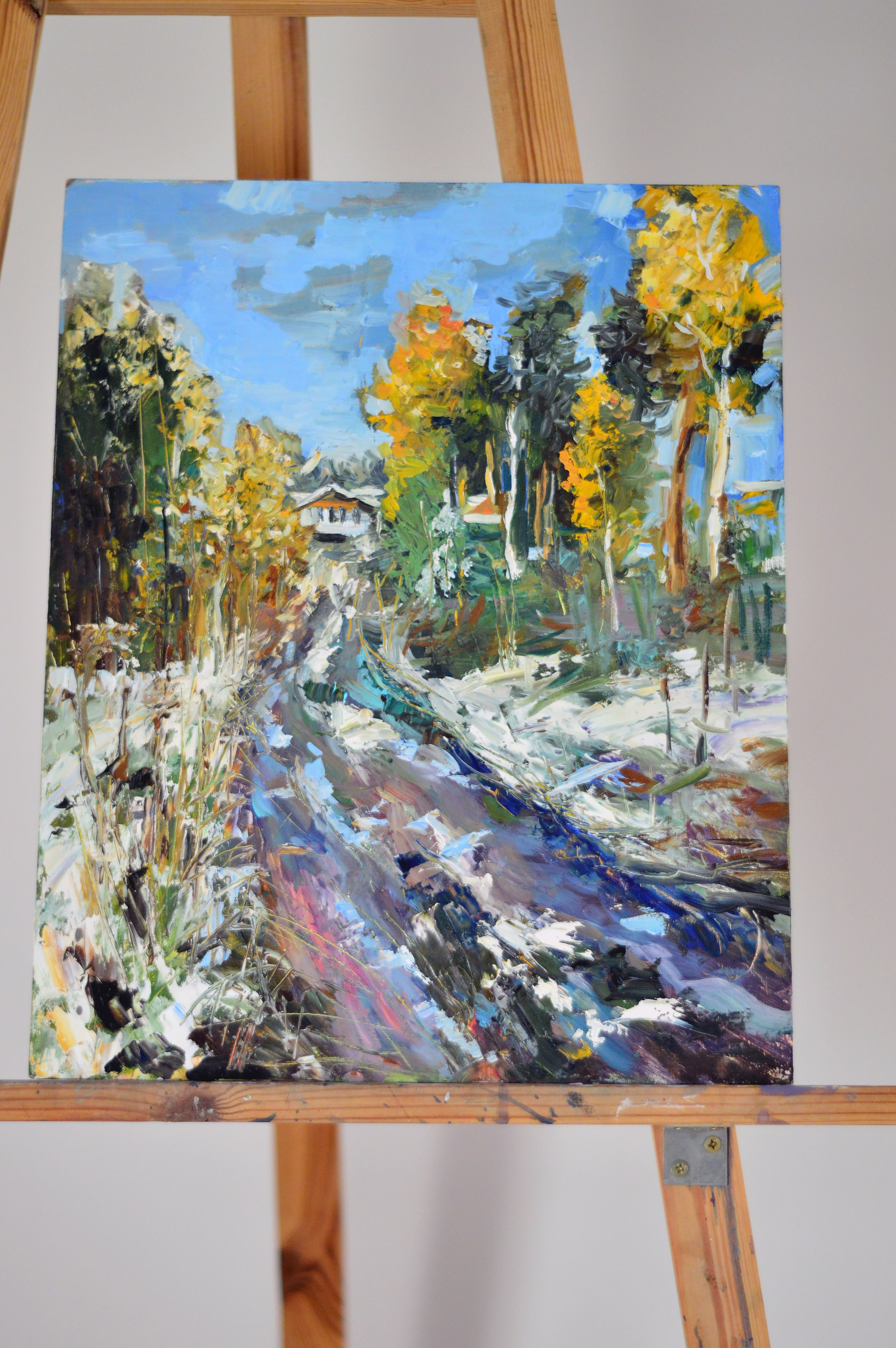 «Country road in winter». Художник живописец Савелова Ольга