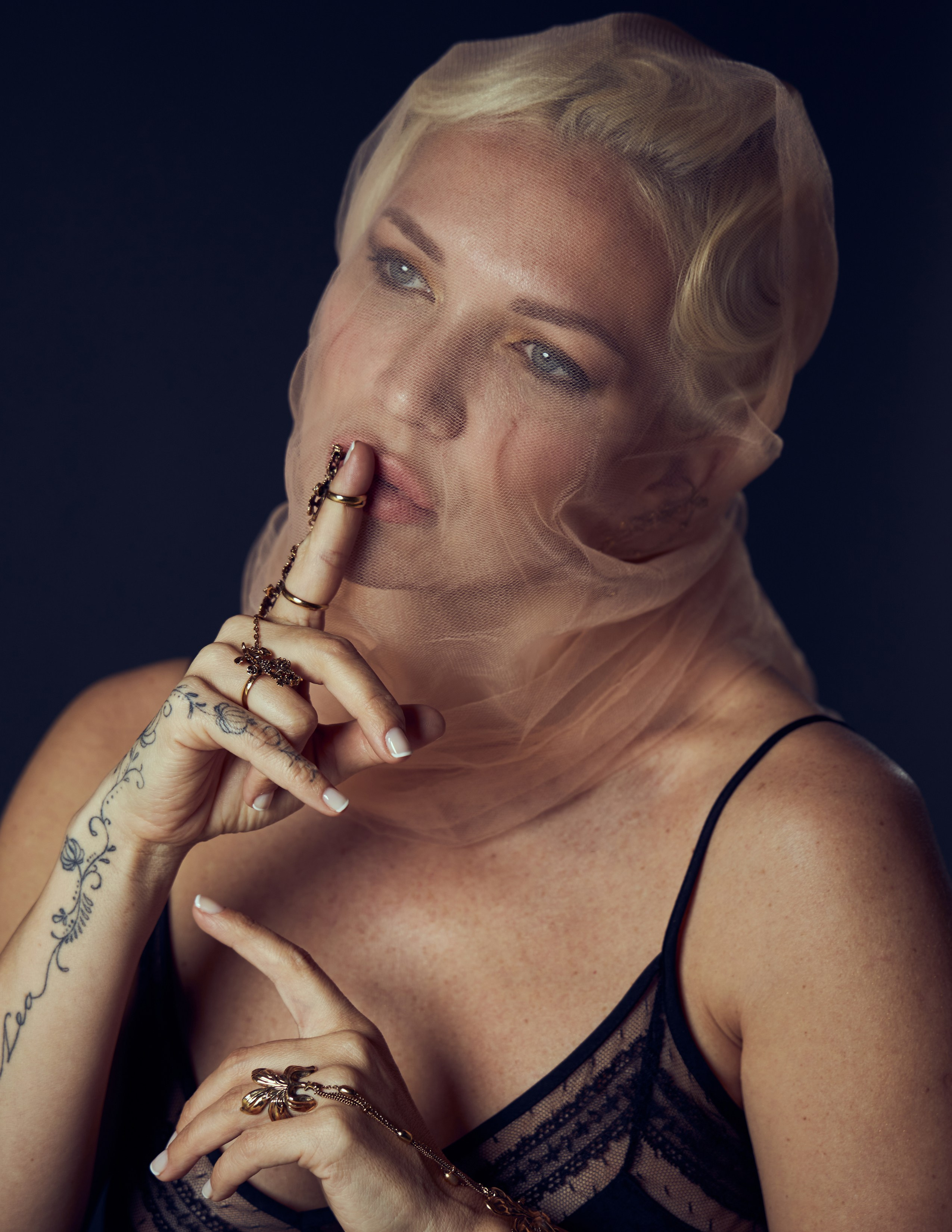 High-fashion beauty look created during photoshoot in Italy