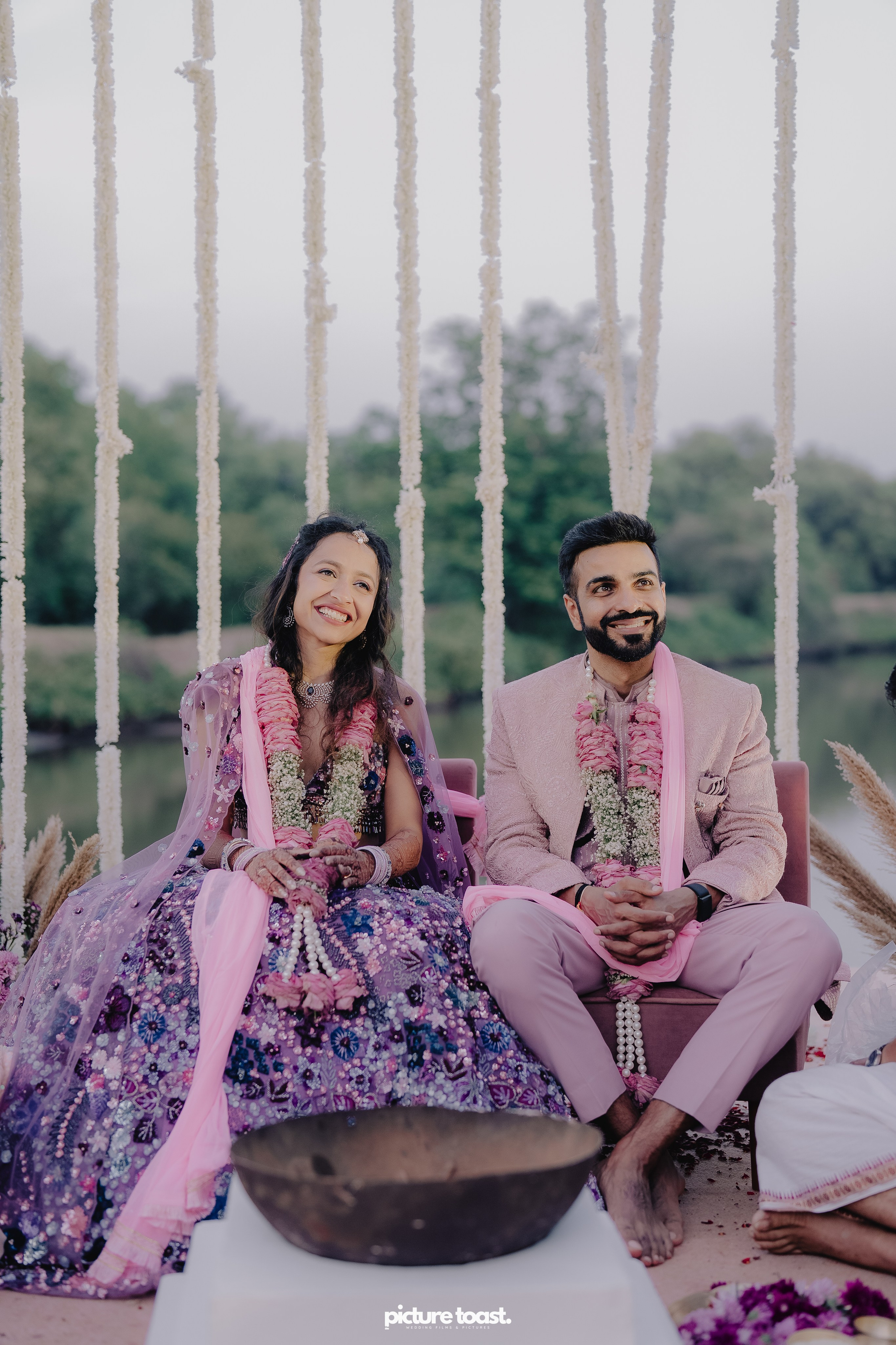 Varamala Ft. Barbie & Aneesh. Fine art Wedding Photographers in India & Canada